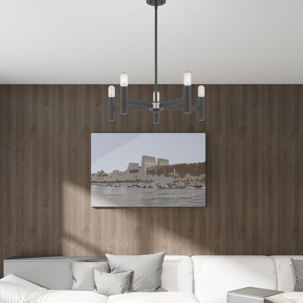 Copenhagen 5-Light Scandinavian Gray Steel Chandelier