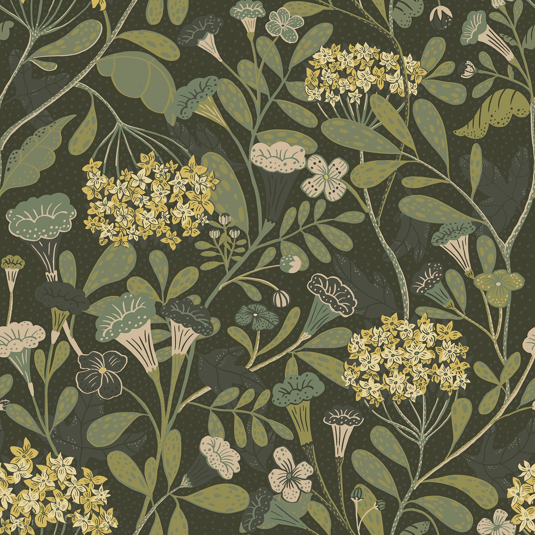 A-Street Prints 2999-55022 Annelie 57.5-Sq. Feet Green Non-woven Floral Unpasted Wallpaper