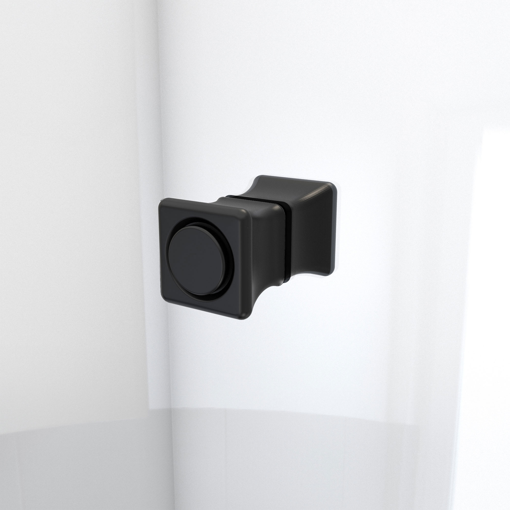 Matte Black Frameless Square Shower Kit with Acrylic Base