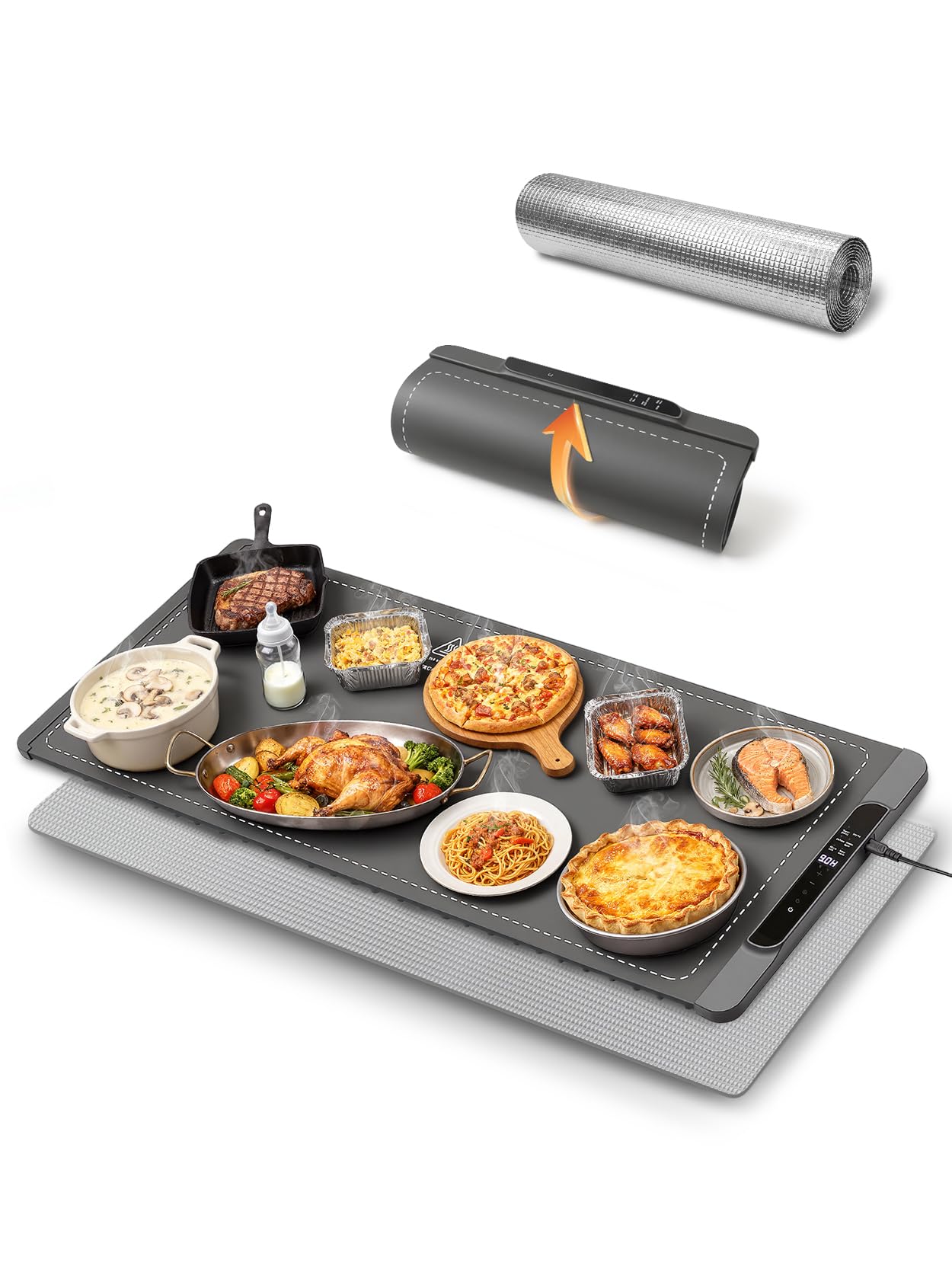 Afoxsos Extra Large Electric Warming Tray 36x15 Inch Adjustable ...