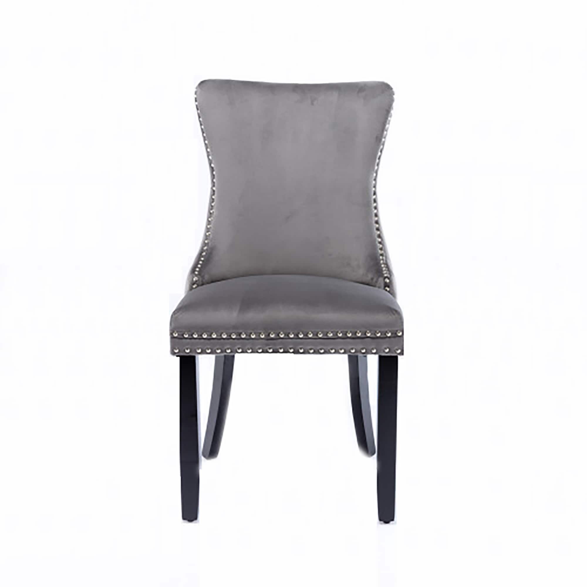 GZMR WF01-GC-V21-BL Contemporary/Modern Velvet Upholstered Dining Side Chair (Wood Frame)