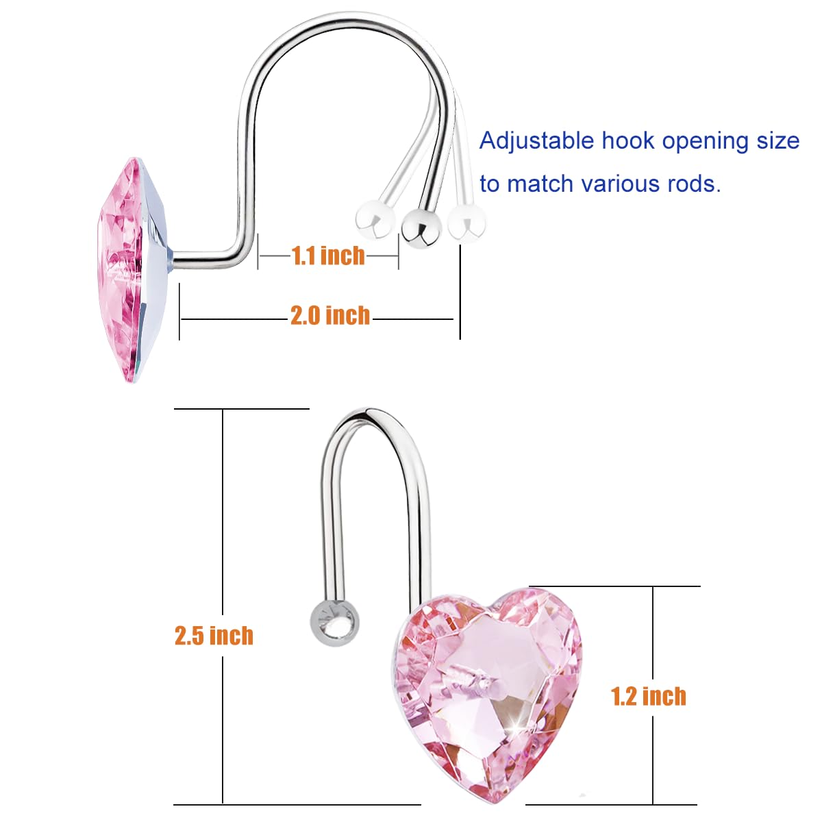 Aoibox LABZM62G Shower-Rings-Hooks - View #3