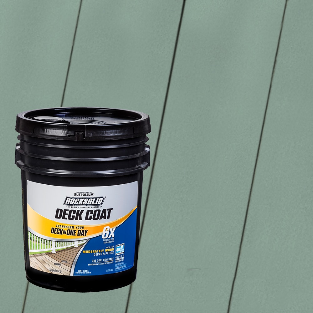 Rust-Oleum 319708T RockSolid 6X Deck Coat Pre-Tinted Moss Solid Exterior Wood Stain and Sealer in One ( 5-gallon )