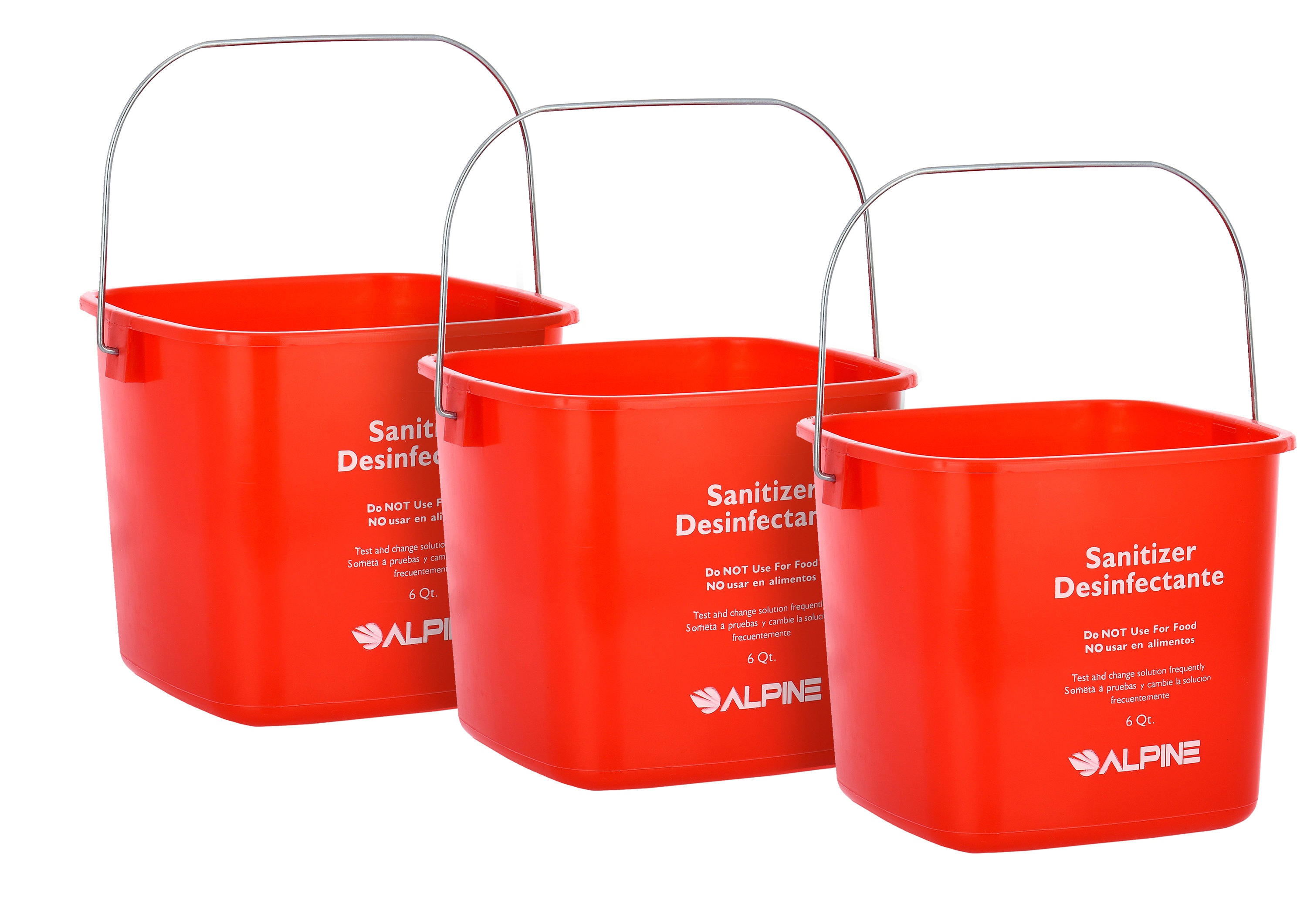 Alpine Industries 8 Quart Red Plastic Cleaning Bucket Pail 6-pack in the Mop  Wringer Buckets department at