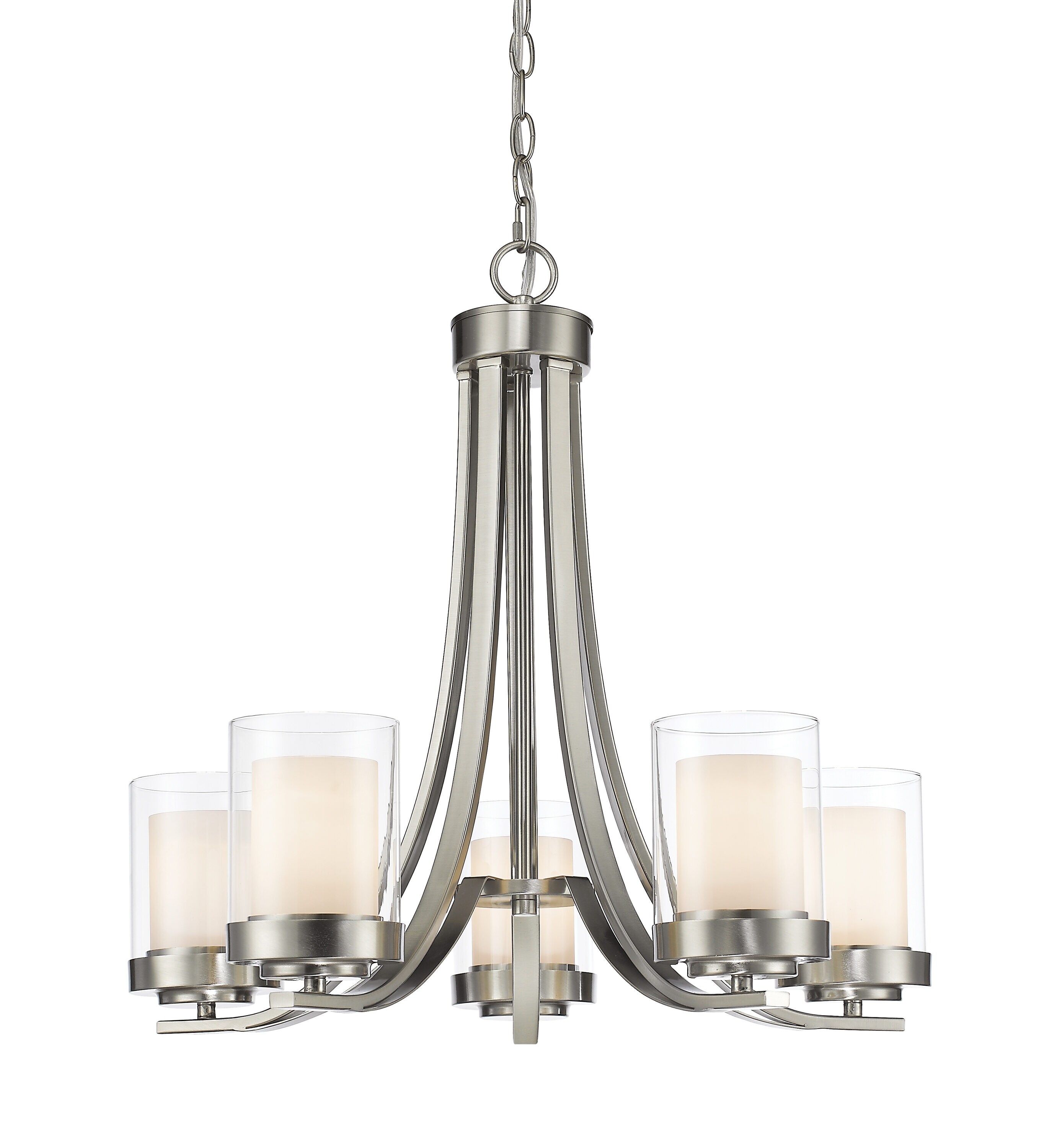 Z-Lite 426-5-BN Willow 5 -Light Brushed Nickel Modern/contemporary For Use in Dining Rooms, Foyers, Kitchens, Living Rooms Chandelier