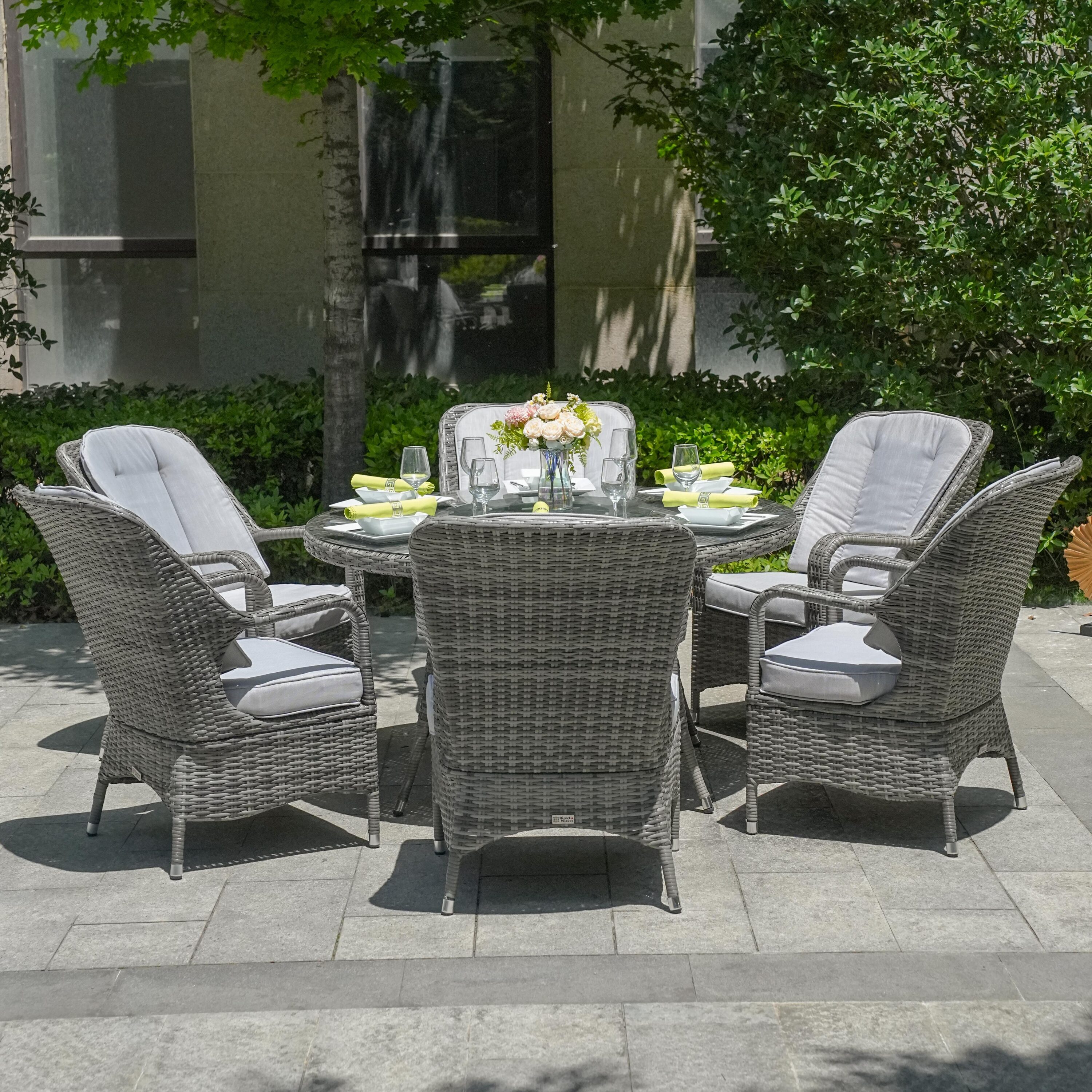 Direct Wicker DWD-1711-GRAY Patio-Dining-Sets - View #2