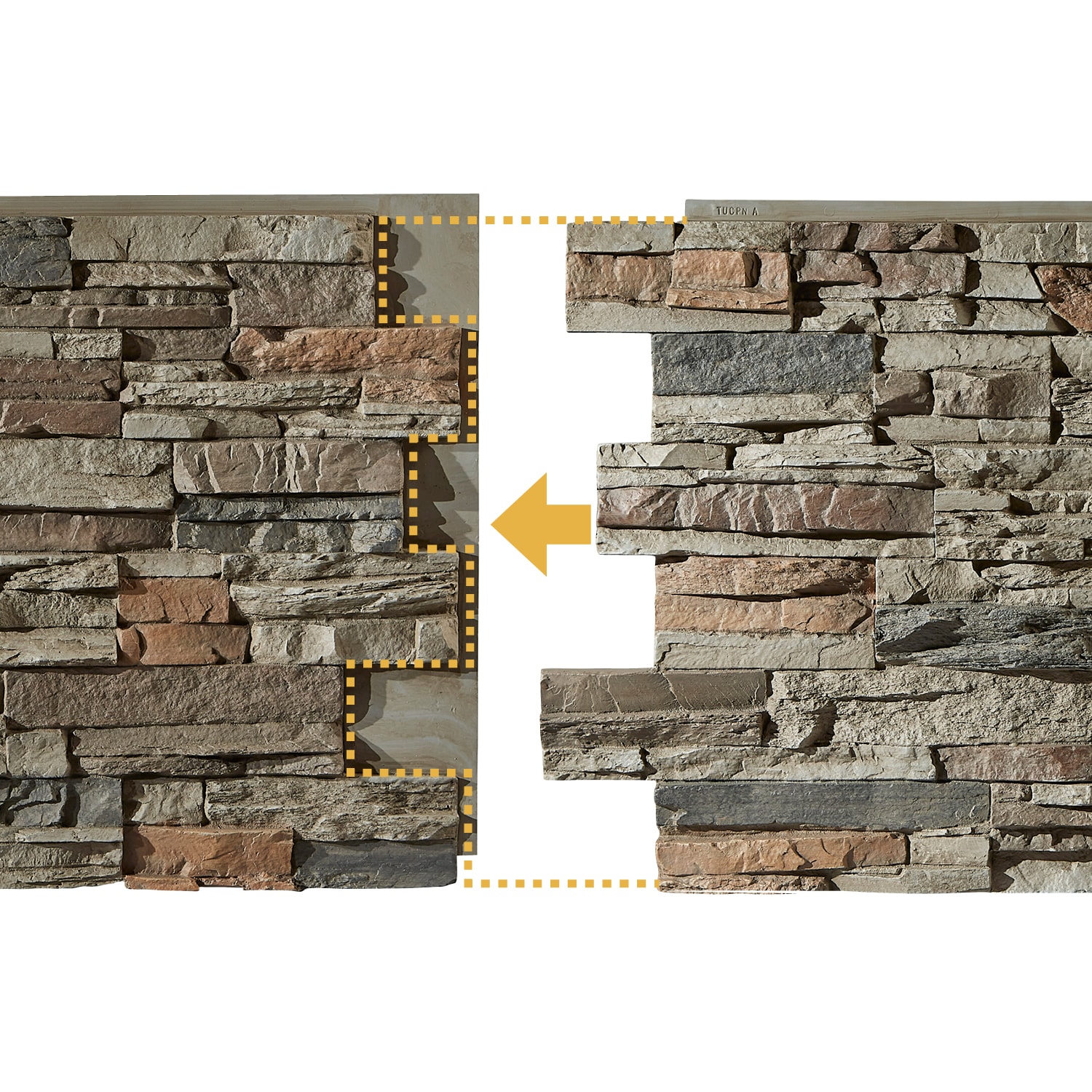 AZ Faux 44-in L x 24-in H Sedona Dry Stacked Stone 7.3 Square Feet ...
