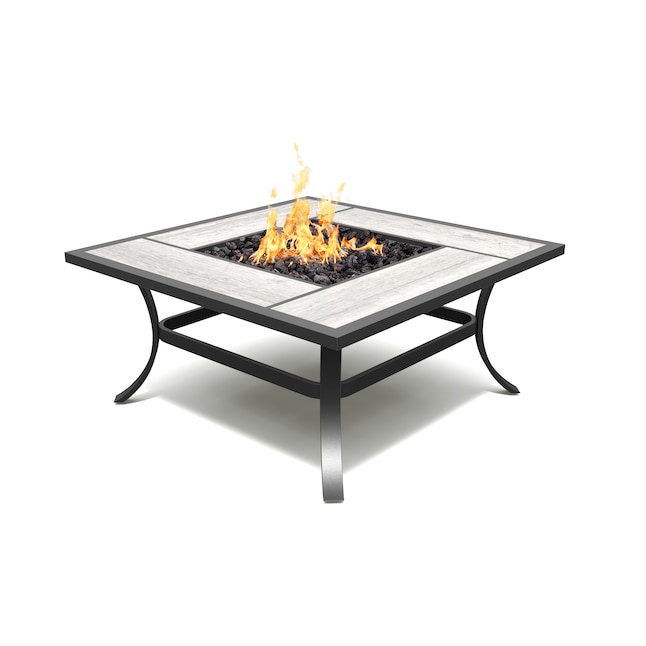 Style Selections Elliot Creek Square, Patio Table With Fire Pit In The Middle