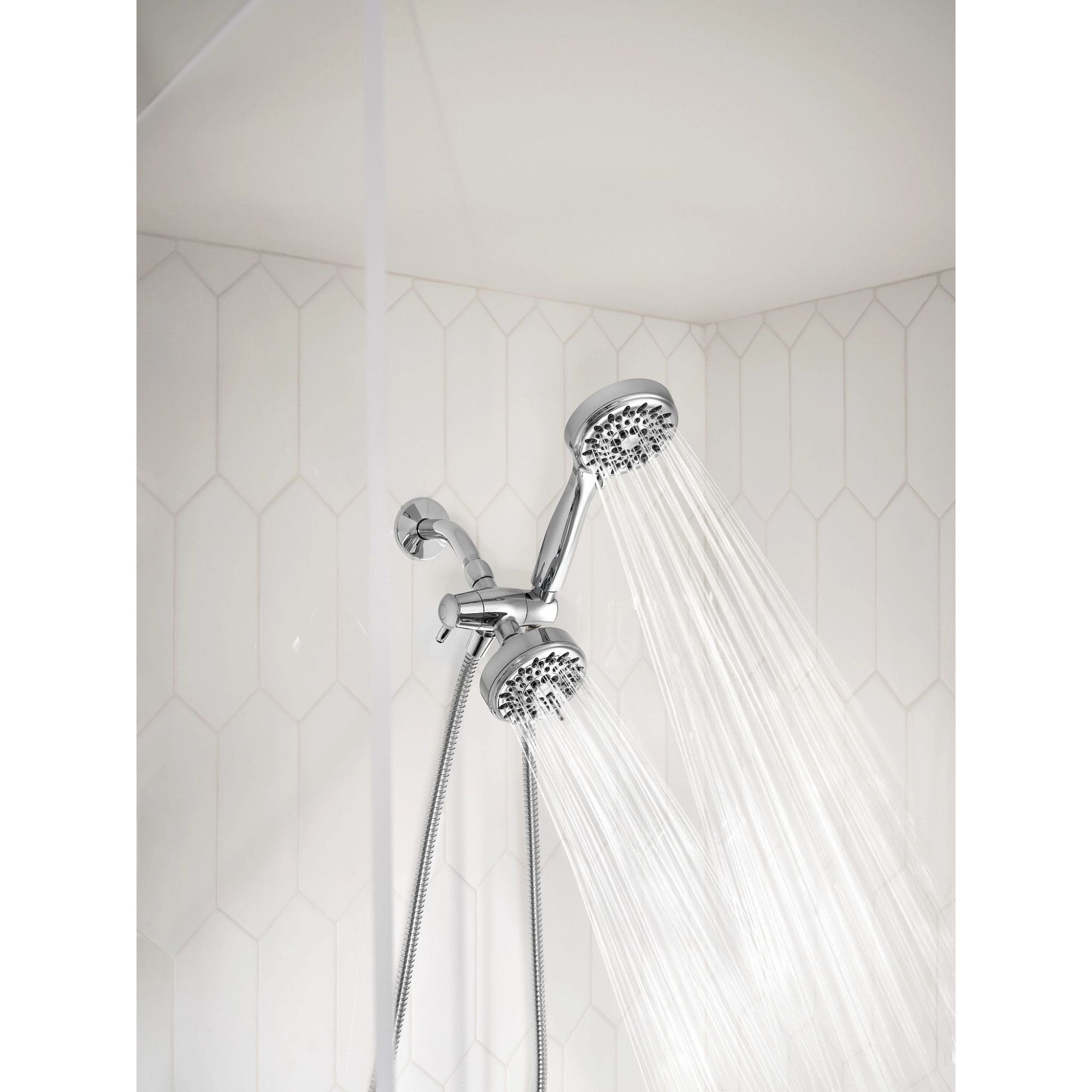 Chrome Dual Handheld Multi-Function Shower Head Combo