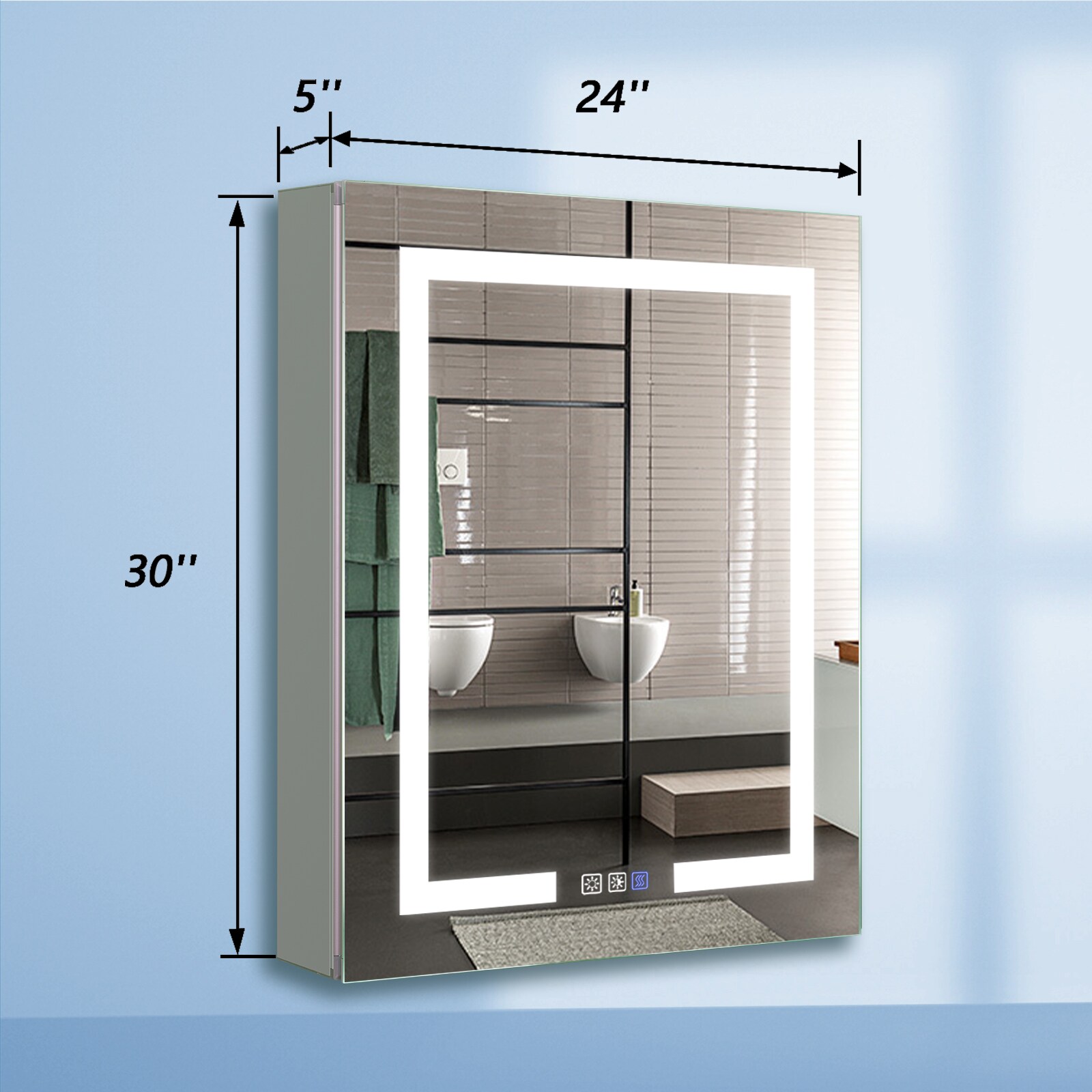 ExBrite 24-in x 30-in Lighted LED Fog Free Surface/Recessed Mount ...