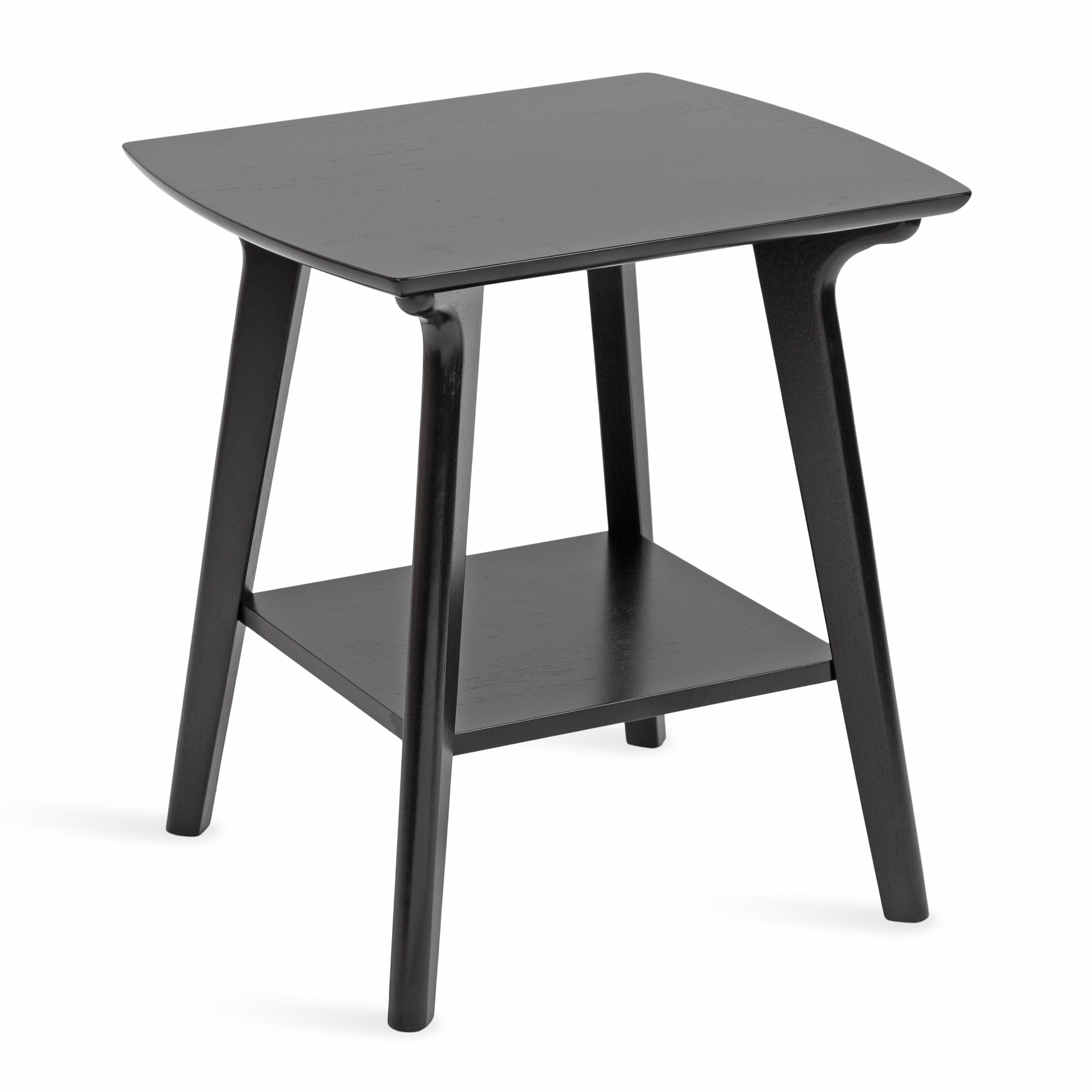 Kate and Laurel 225344 Louen 21.65-in W x 23.62-in H Black Wood veneer Rectangular Scandinavian End Table with Storage