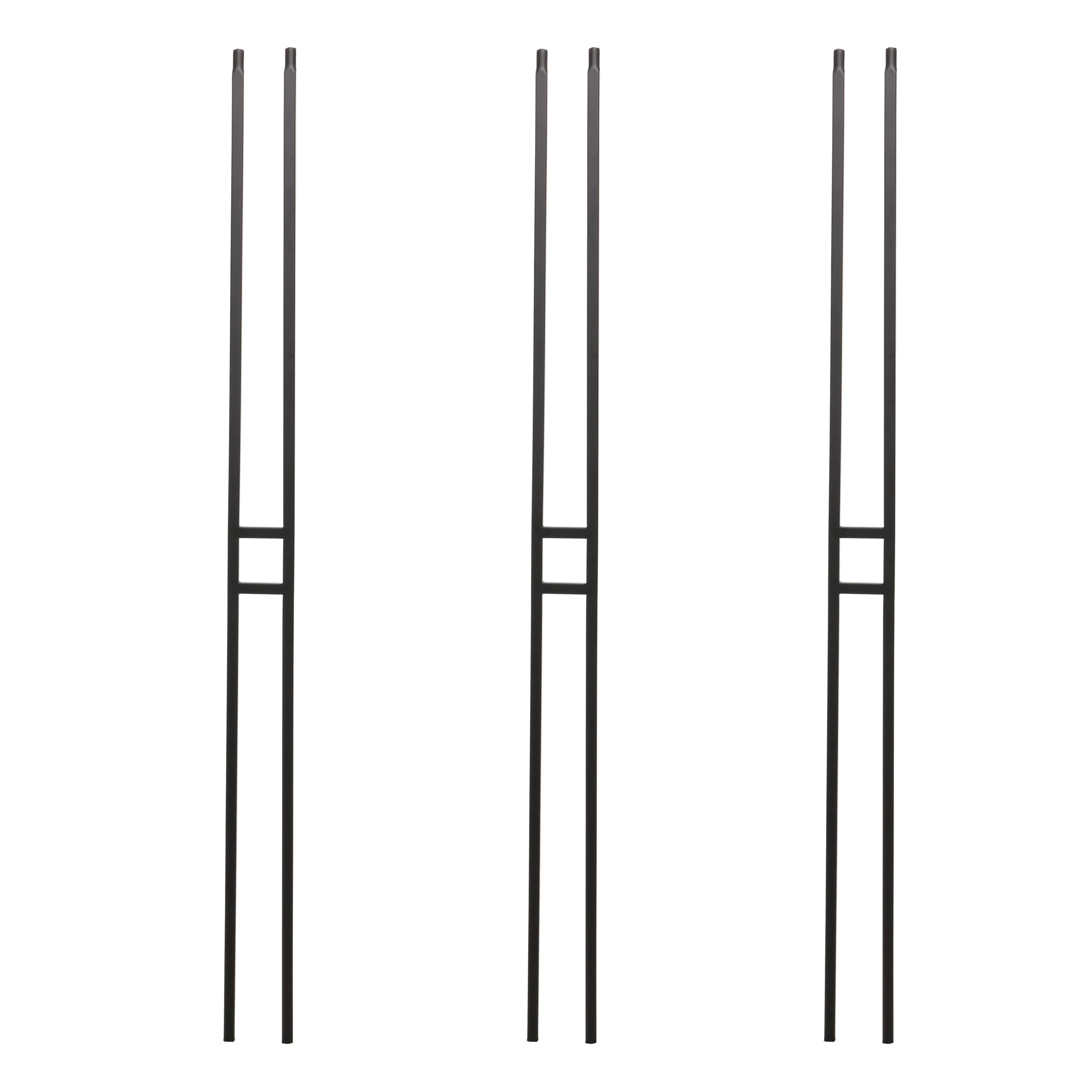 RELIABILT WGT20SB 43-in x 0.5-in Satin Black Wrought Iron Square Stair Baluster (3-Pack)
