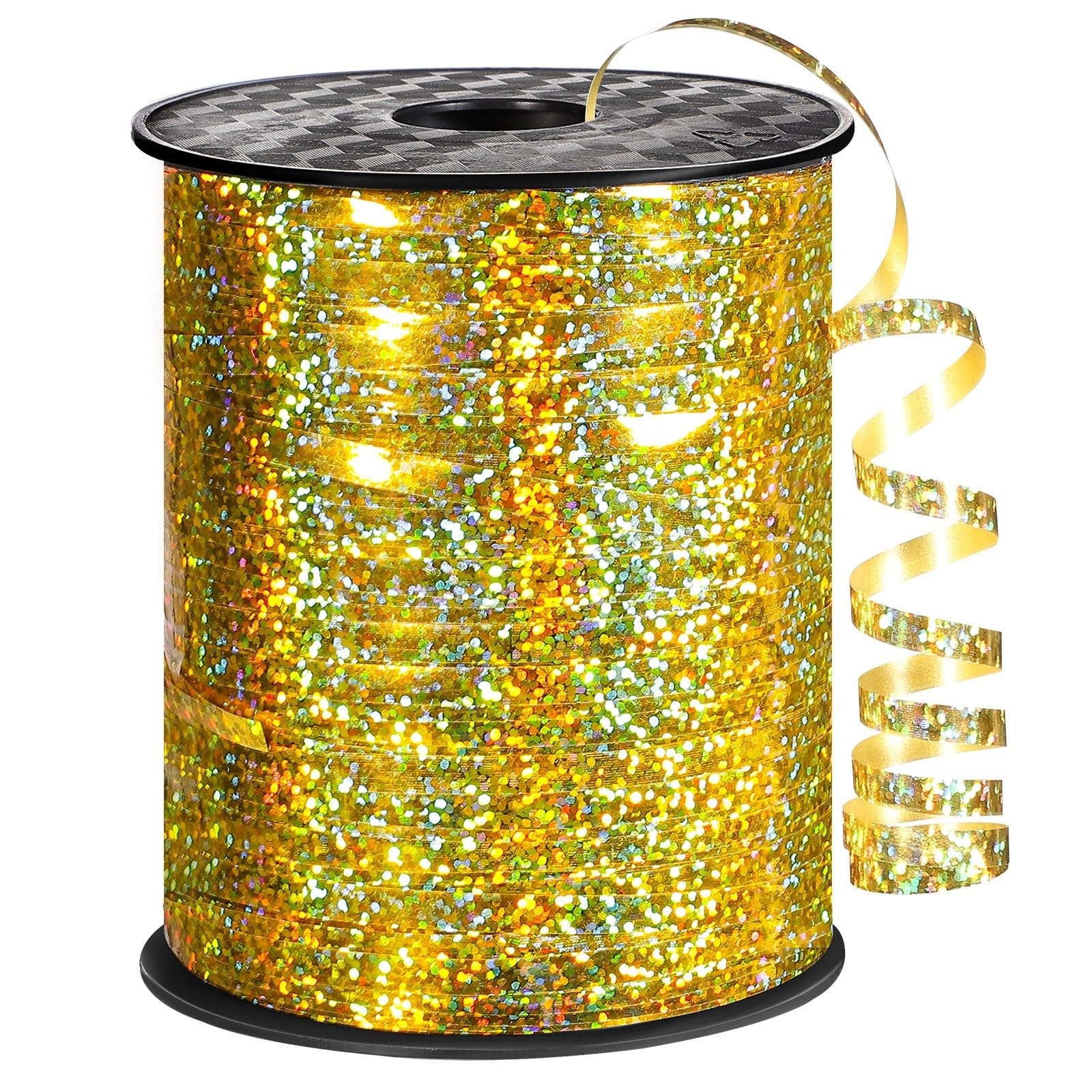Afoxsos Gold Curling Ribbon Roll 600 Yards Metallic Balloon String for Gift Wrapping Crafts Bouquet Wedding Party Decorations Easy to Curl #G05AF13037