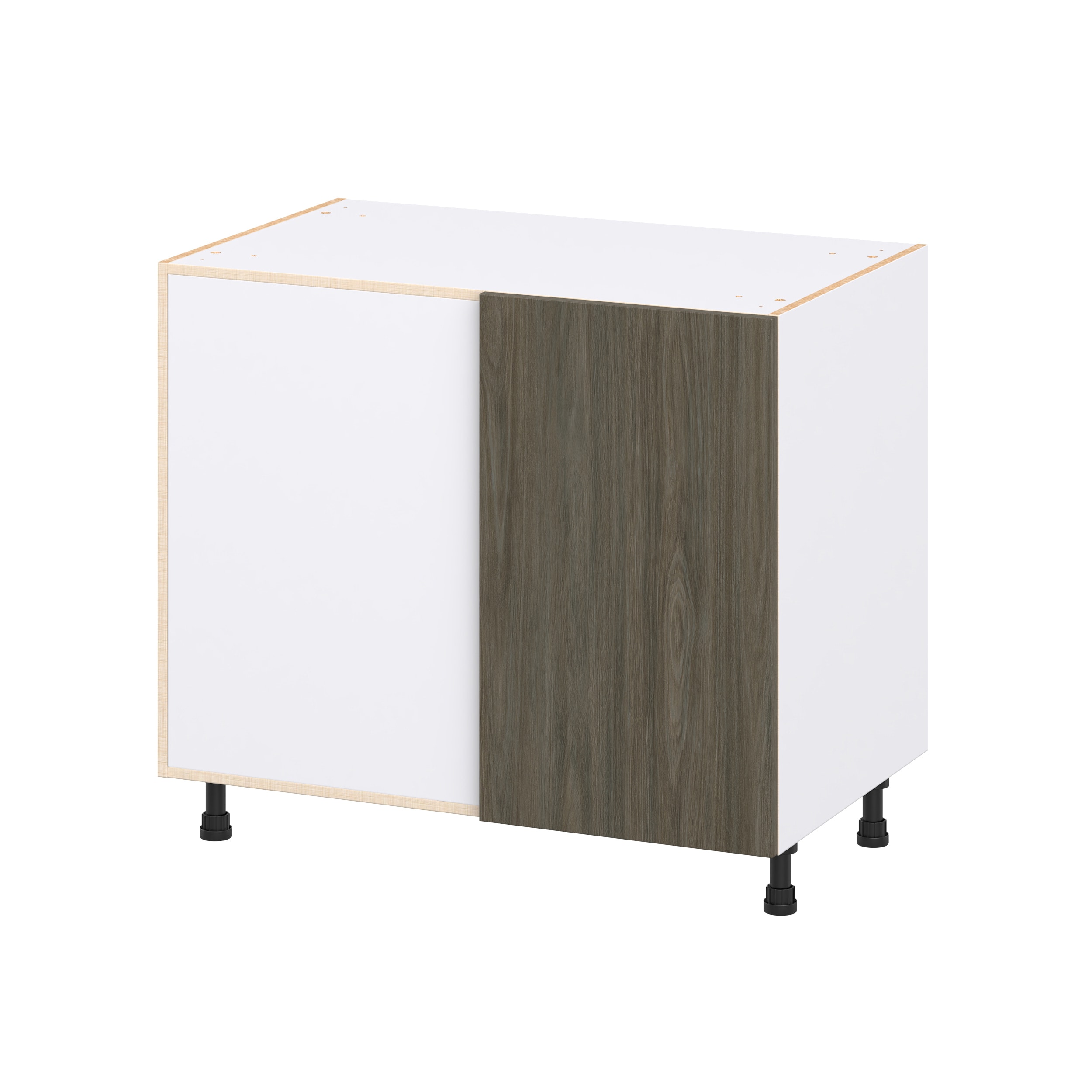 Hugo&Borg DSBBCL39MC-SA Savane 39-in W x 34.5-in H x 24.5-in D Brunt Walnut Blind Base Fully assembled Cabinet Flat Panel Slab