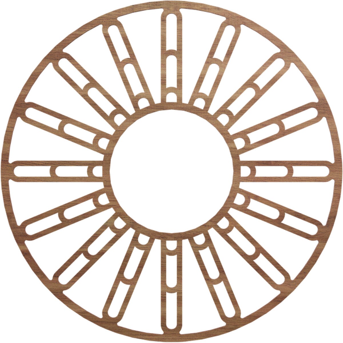 Ekena Millwork CMWP36X36X0250HHWA Hale Fretwork Pierced 36-in W x 36-in L Farmhouse Walnut Wood Whole Ceiling Medallion