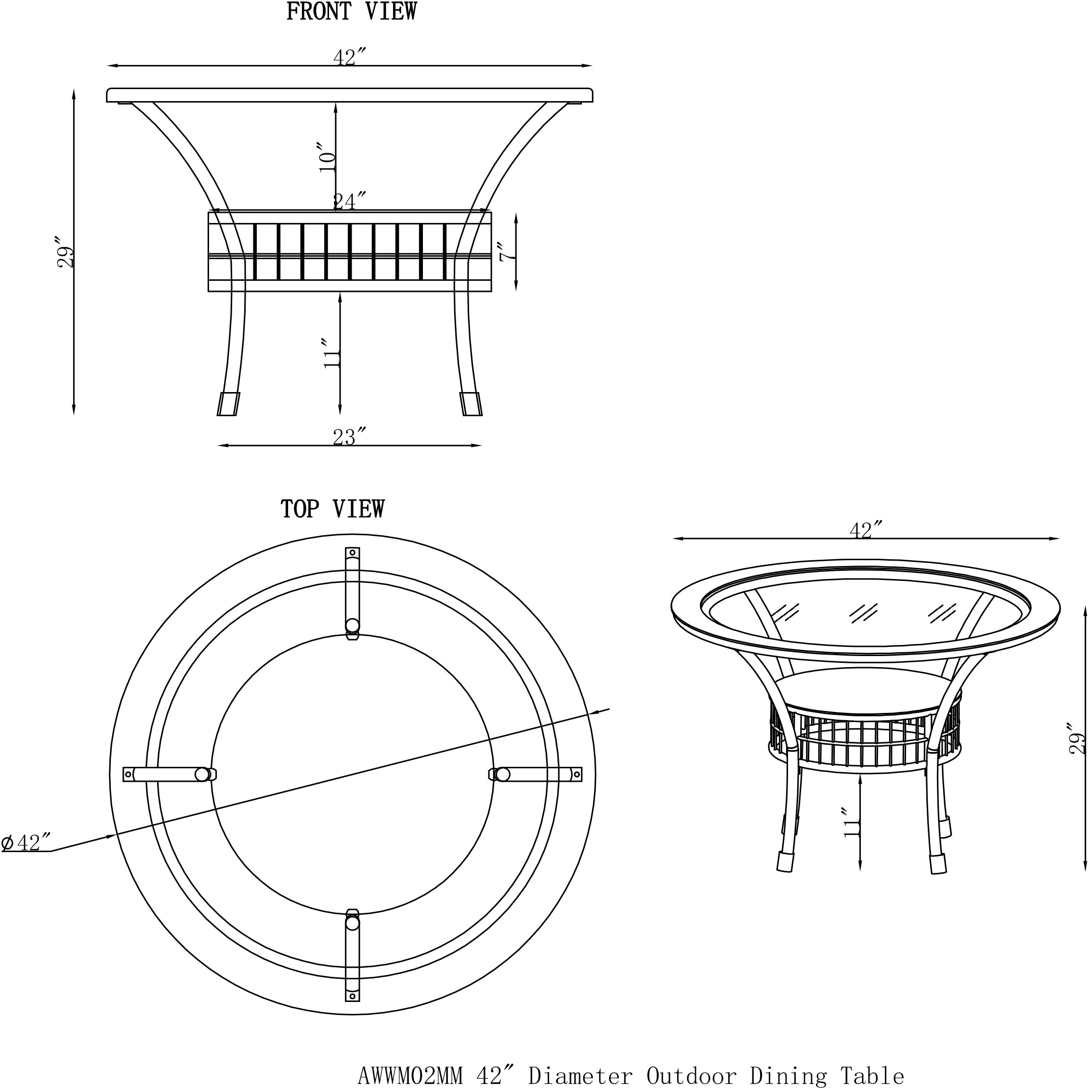 Alaterre Furniture AWWM02MM Patio-Tables - View #6