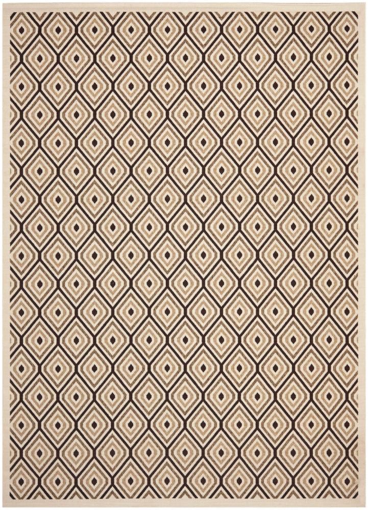 Safavieh VER003-0212-8 Veranda Vered 8 x 11 (ft) Loomed Synthetic Cream/Chocolate Rectangular Indoor/Outdoor Trellis Farmhouse/Cottage Area rug