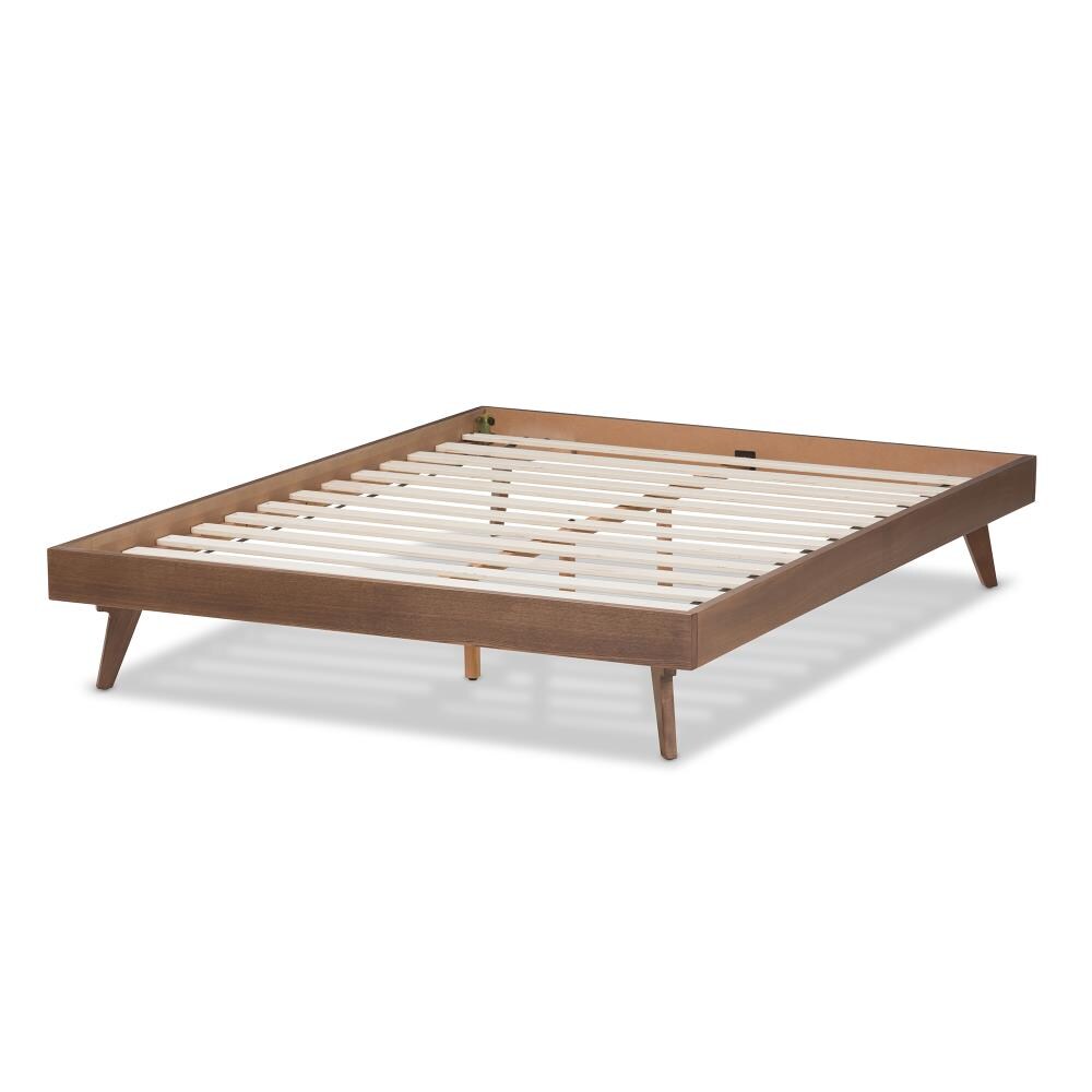 Baxton Studio Jacob Walnut Queen Wood Bed Frame in the Beds