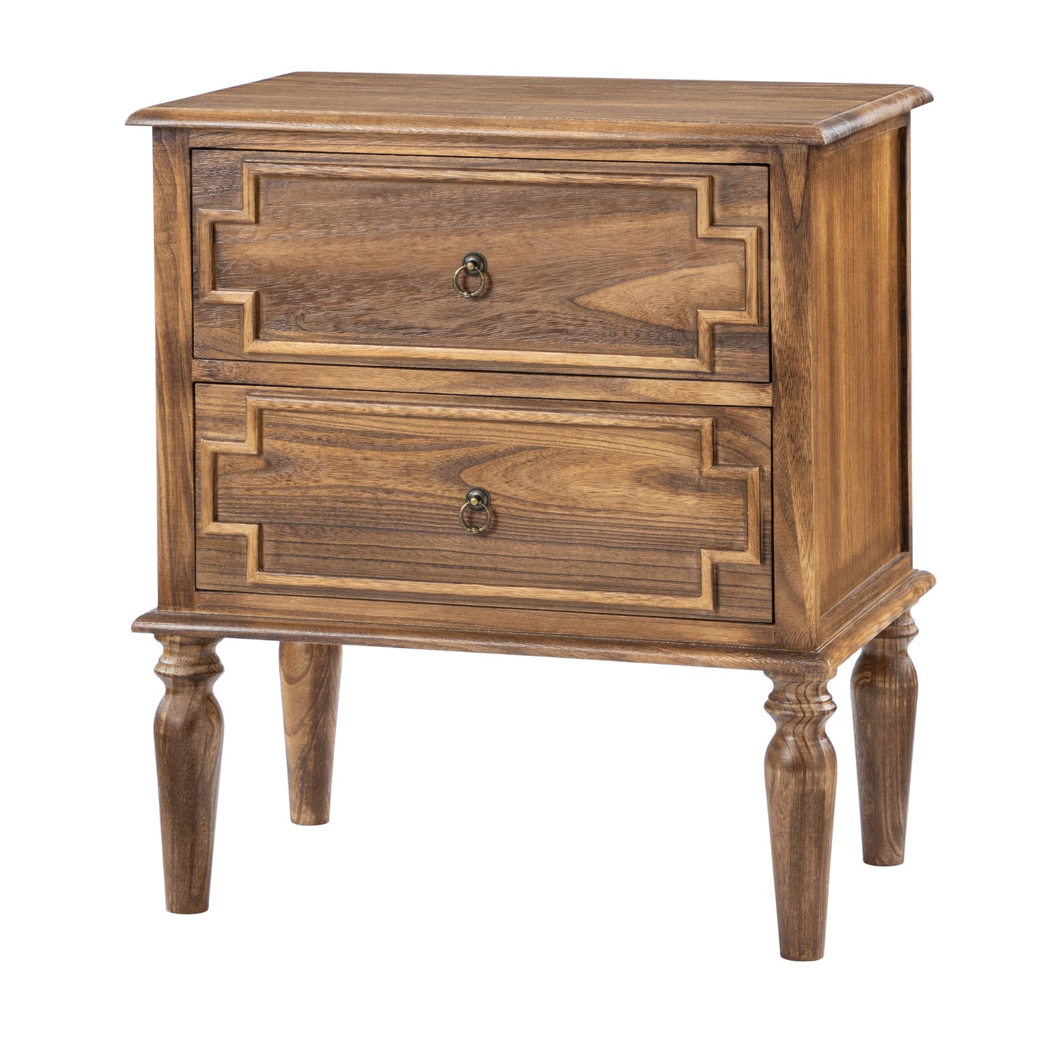 14 Karat Home - 23.75-in W x 27-in H Walnut Farmhouse End Table