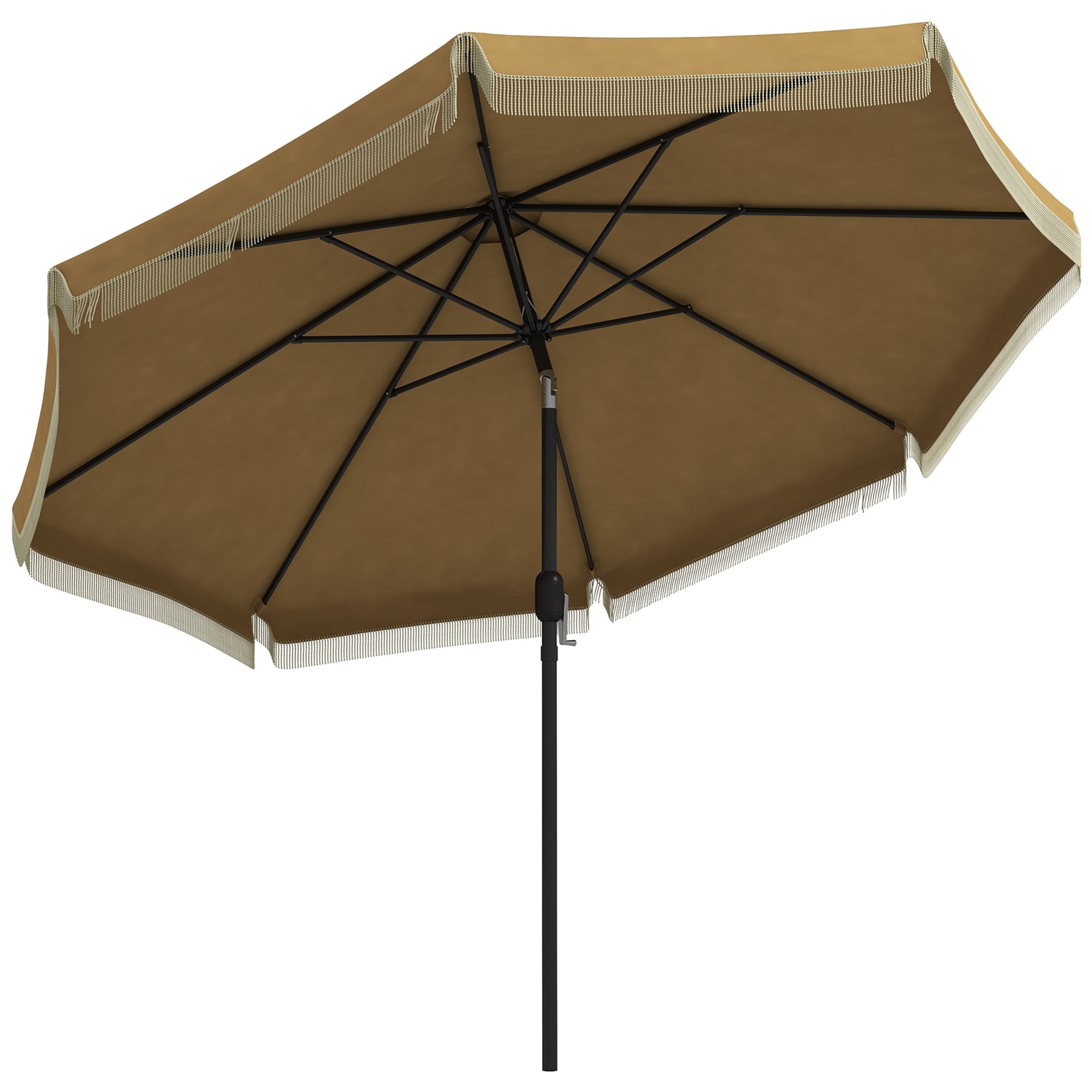 Flynama L-147532 8.8-ft Steel Tan Push-button Tilt Market Patio Umbrella