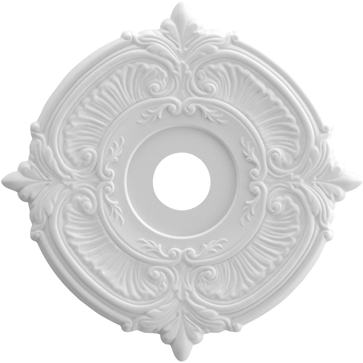 Ekena Millwork CMP22AT Attica Thermoformed 22-in W x 22-in L Traditional White PVC Ceiling Medallion