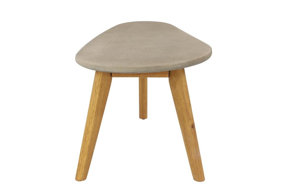 Modern Acacia Wood & Polycement Outdoor Accent Table in Gray