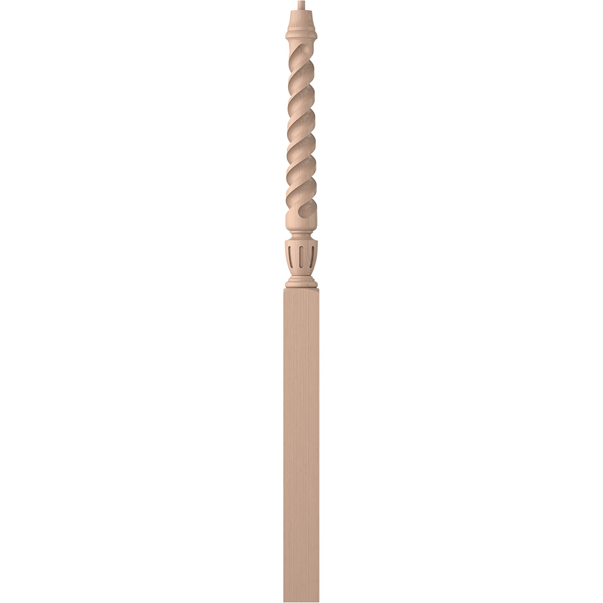 L.J. Smith Stair Systems LJT-3015-M Regent 3.5-in x 58-in Unfinished Maple Intermediate Stair Newel Post