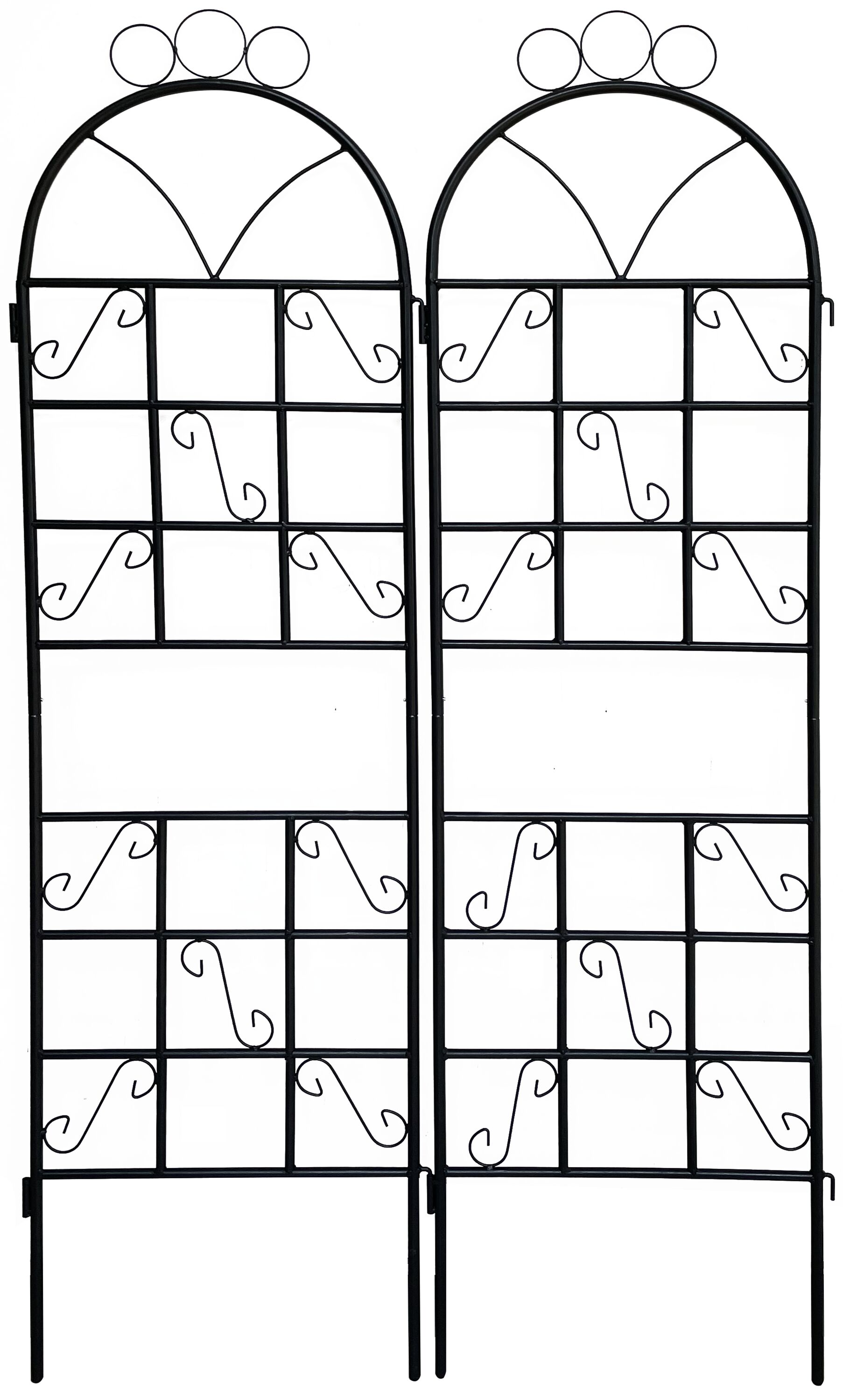 Kahomvis WS-QPT2-049 Garden Trellis 20-Inches W x 72-Inches H Black Iron Garden Trellis For Climbing Plants For Cucumbers For Roses For Tomatoes