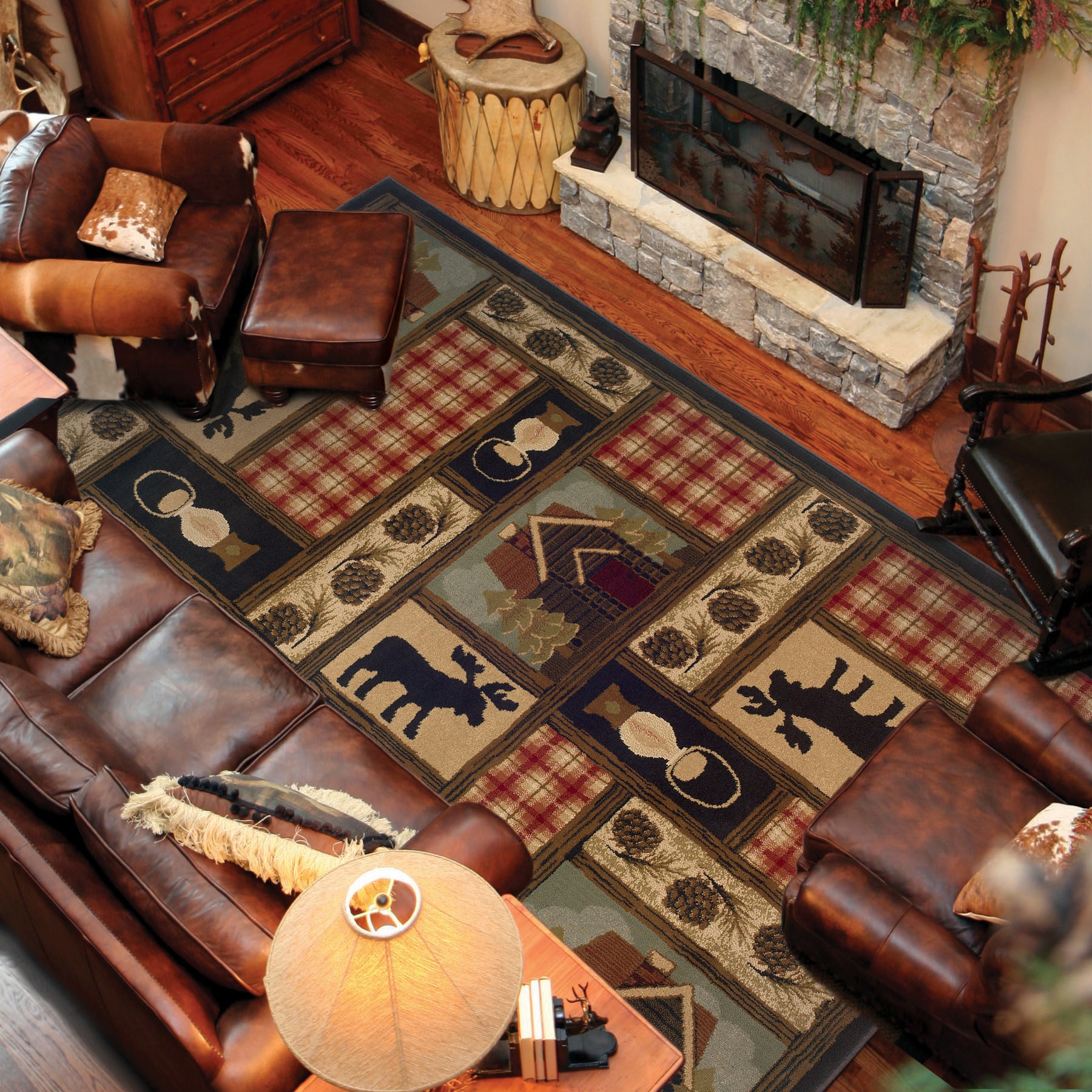 allen + roth Woodland 4 x 6 Brown Indoor Geometric Lodge Area Rug in the  Rugs department at