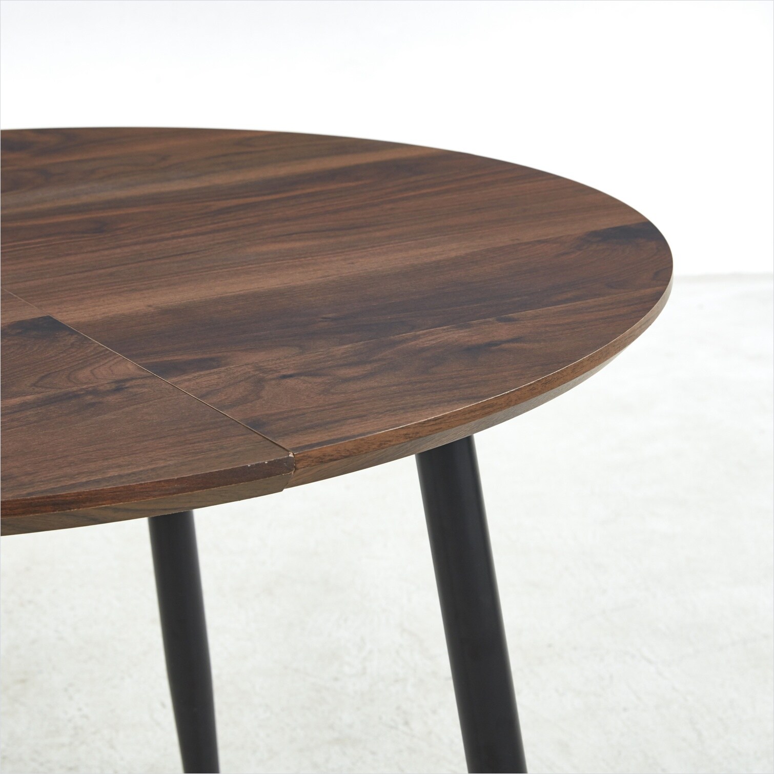 Watnature Extendable Dining Table with Walnut Top and Black Metal