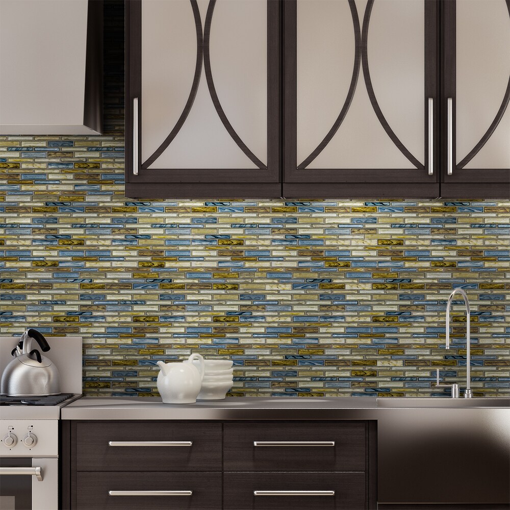 Elida Ceramica Mulan Glass 12-in x 12-in Multi-finish Glass