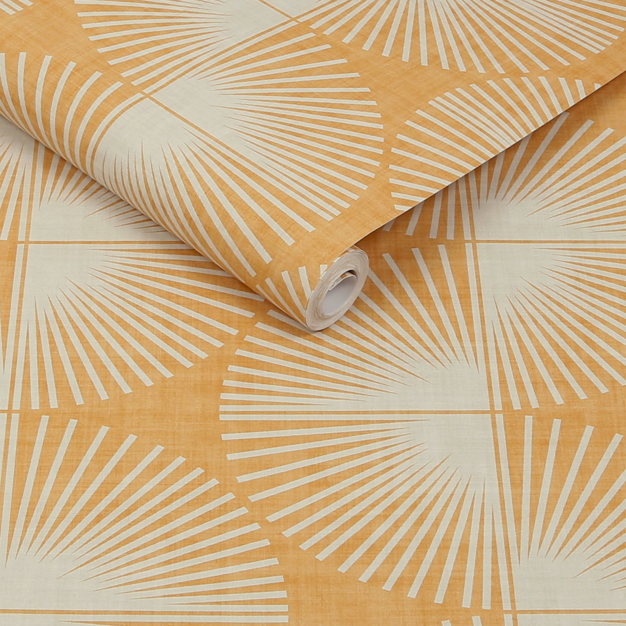 Turmeric Yellow and Cream Geometric Peel and Stick Wallpaper