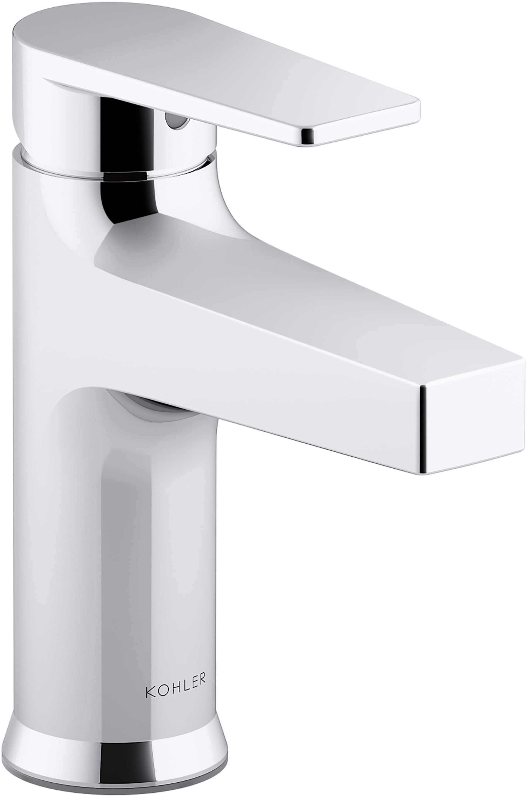 KOHLER K-46028-4-CP Taut Polished Chrome Single hole 1-handle WaterSense Low-arc Commercial/Residential Handle Bathroom Sink Faucet