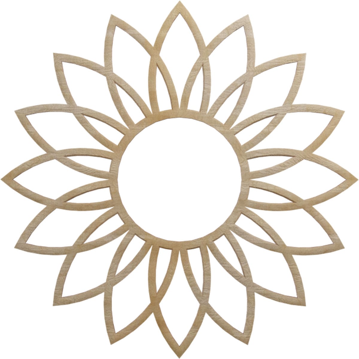 Ekena Millwork CMWP20X20X0375DAHI Daisy Fretwork 20-in W x 20-in L Contemporary Hickory Wood Whole Ceiling Medallion
