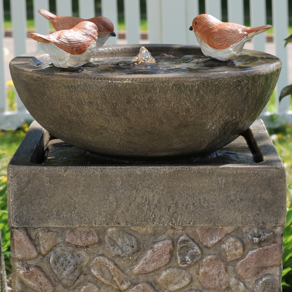 Sunnydaze Decor 25-in H Resin Water Tiered Outdoor Fountain with ...