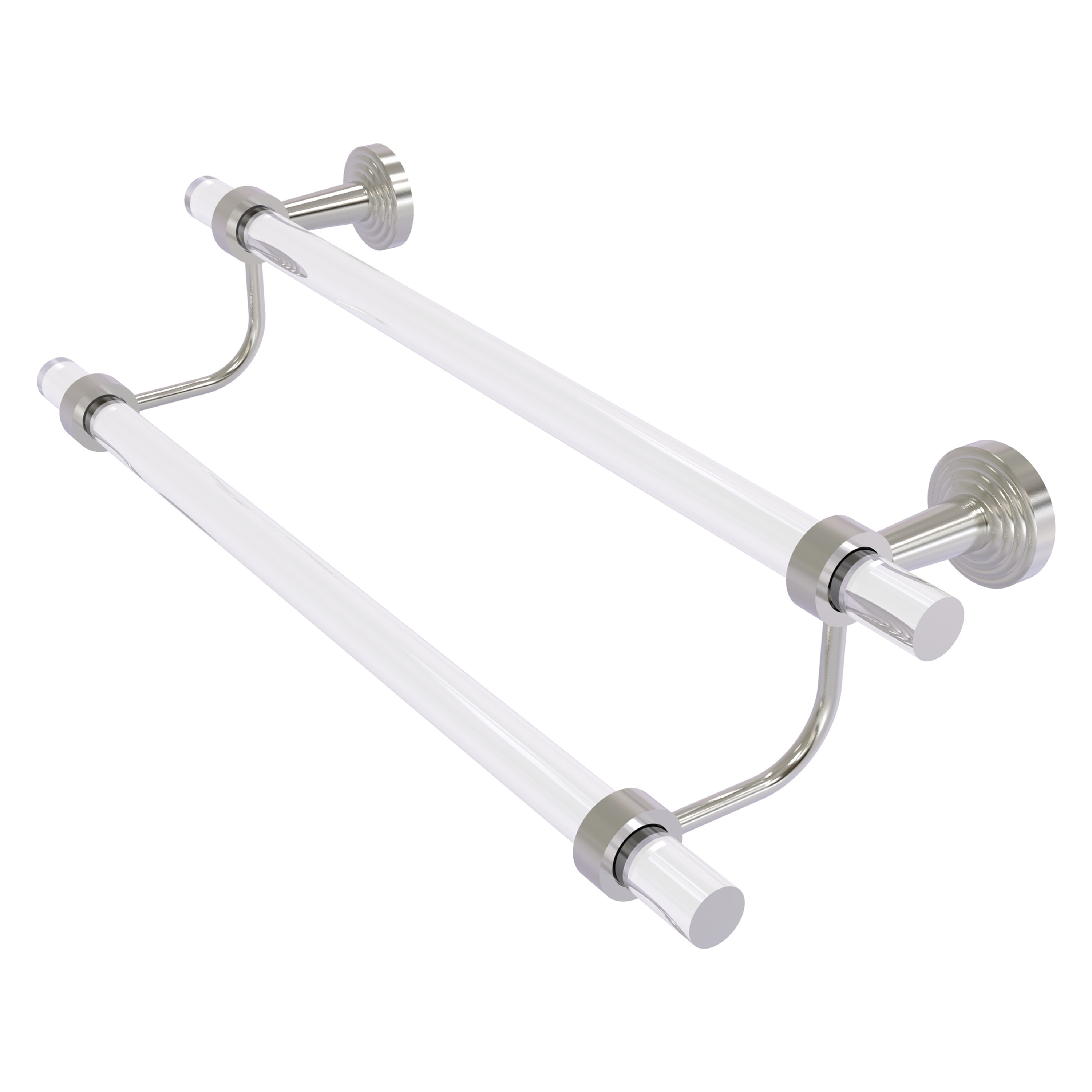 Allied Brass PB-72-18-SN Pacific Beach 18-in double Satin Nickel Wall mount Double Towel Bar