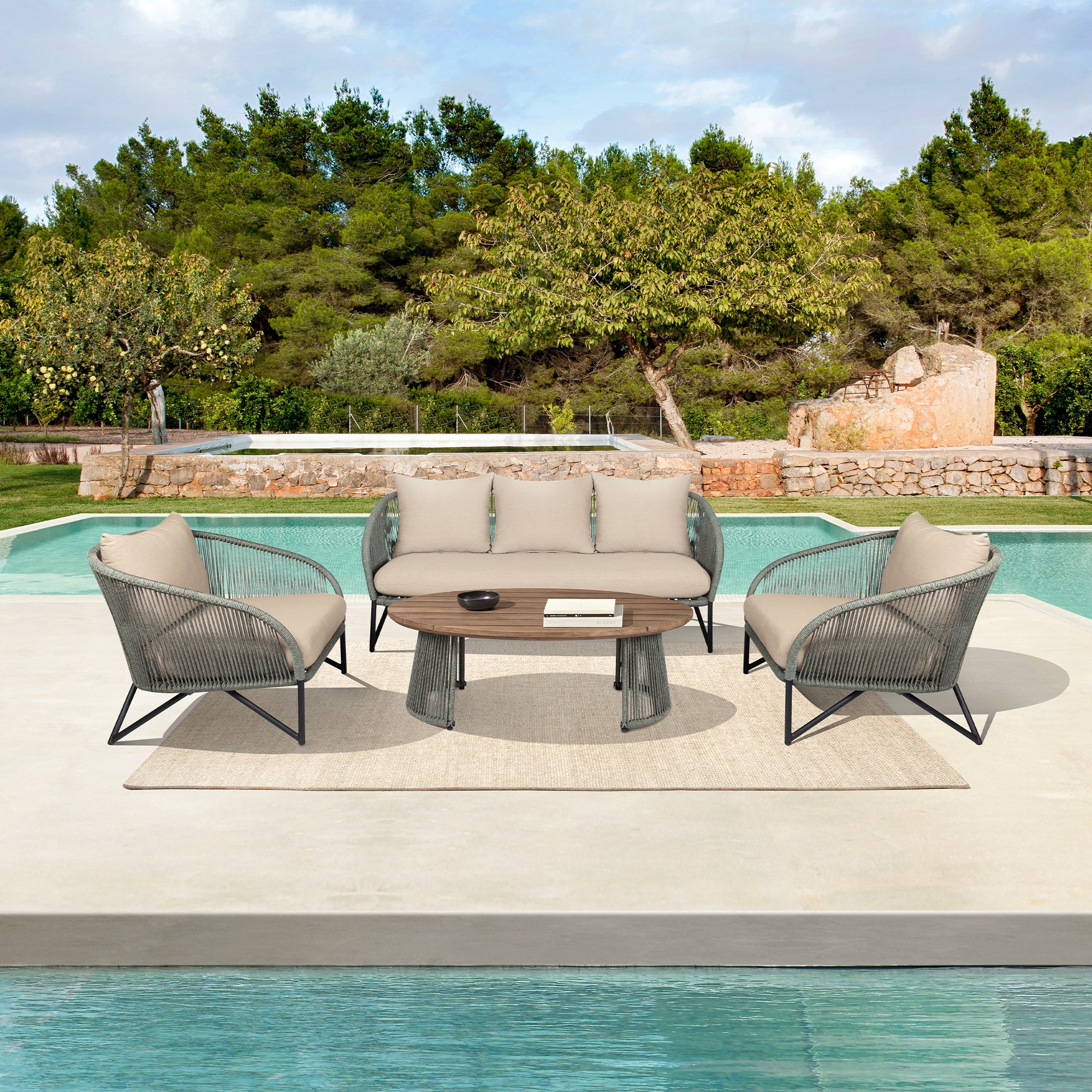 Armen Living SETODBE4BLKTP Patio-Conversation-Sets - View #12
