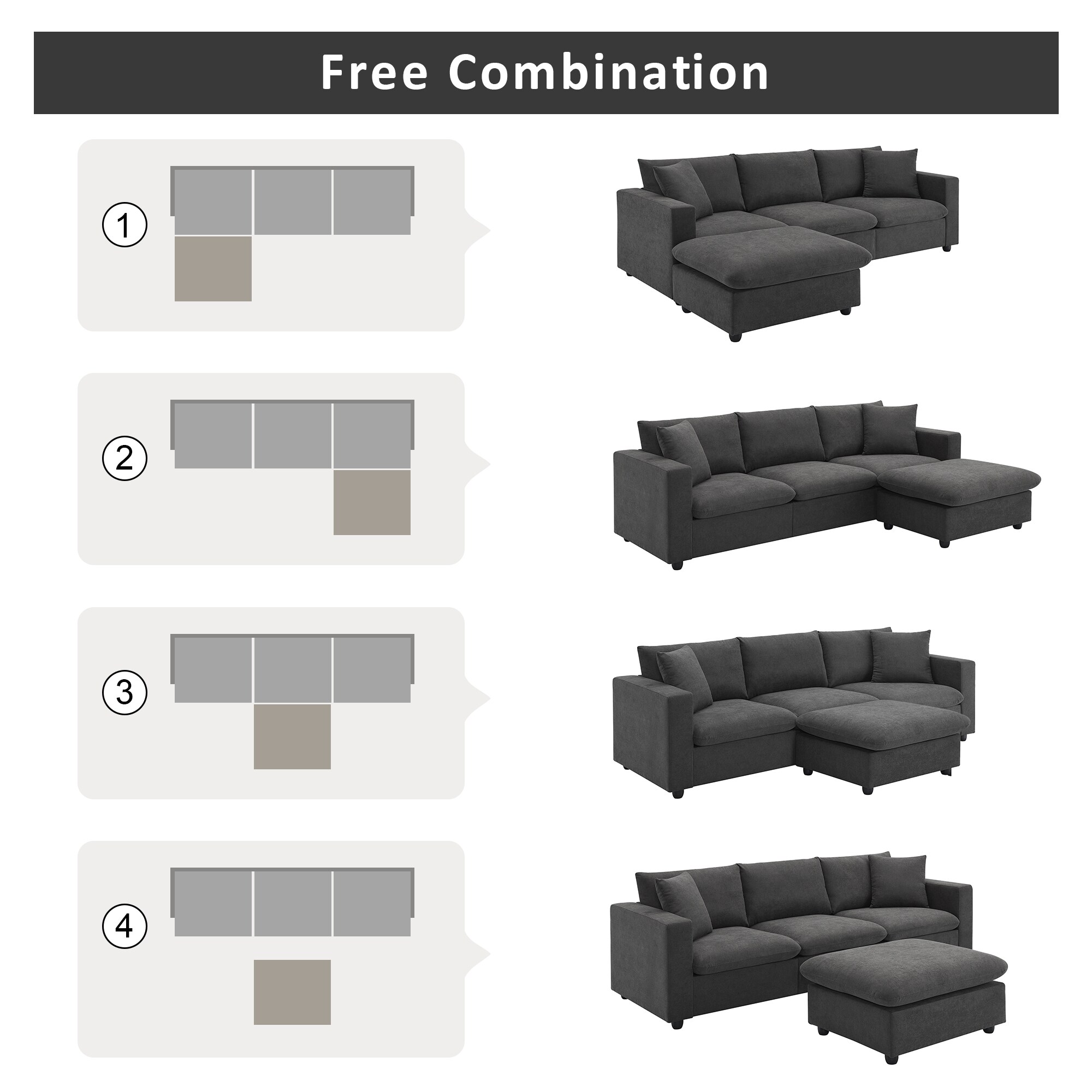 ModernLuxe GS009023AAE Sofas-Loveseats - View #2