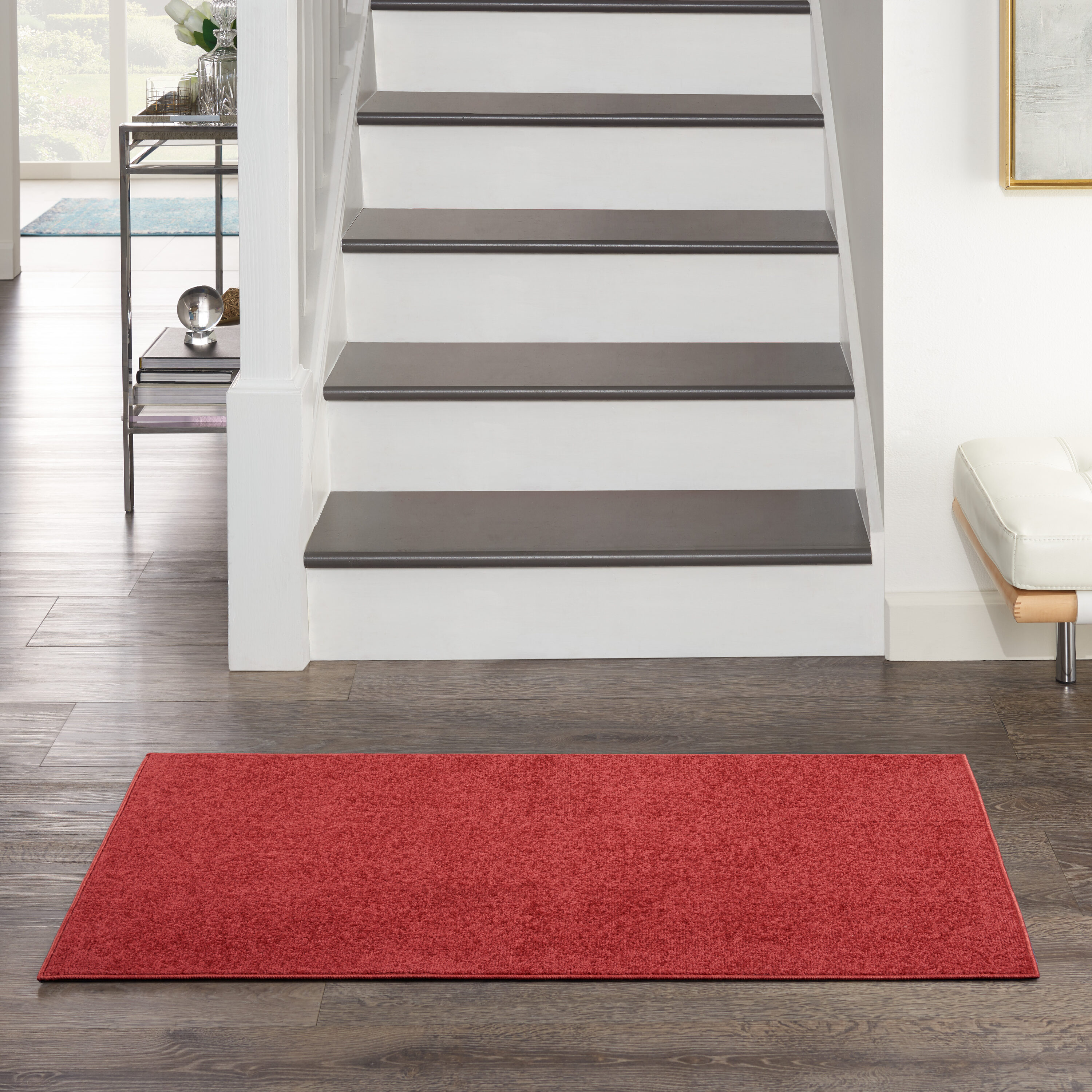 Nourison 99446823250  Essentials 2 x 4 (ft) Loomed Polypropylene Brick Red Rectangular Indoor/Outdoor Solid Runner rug