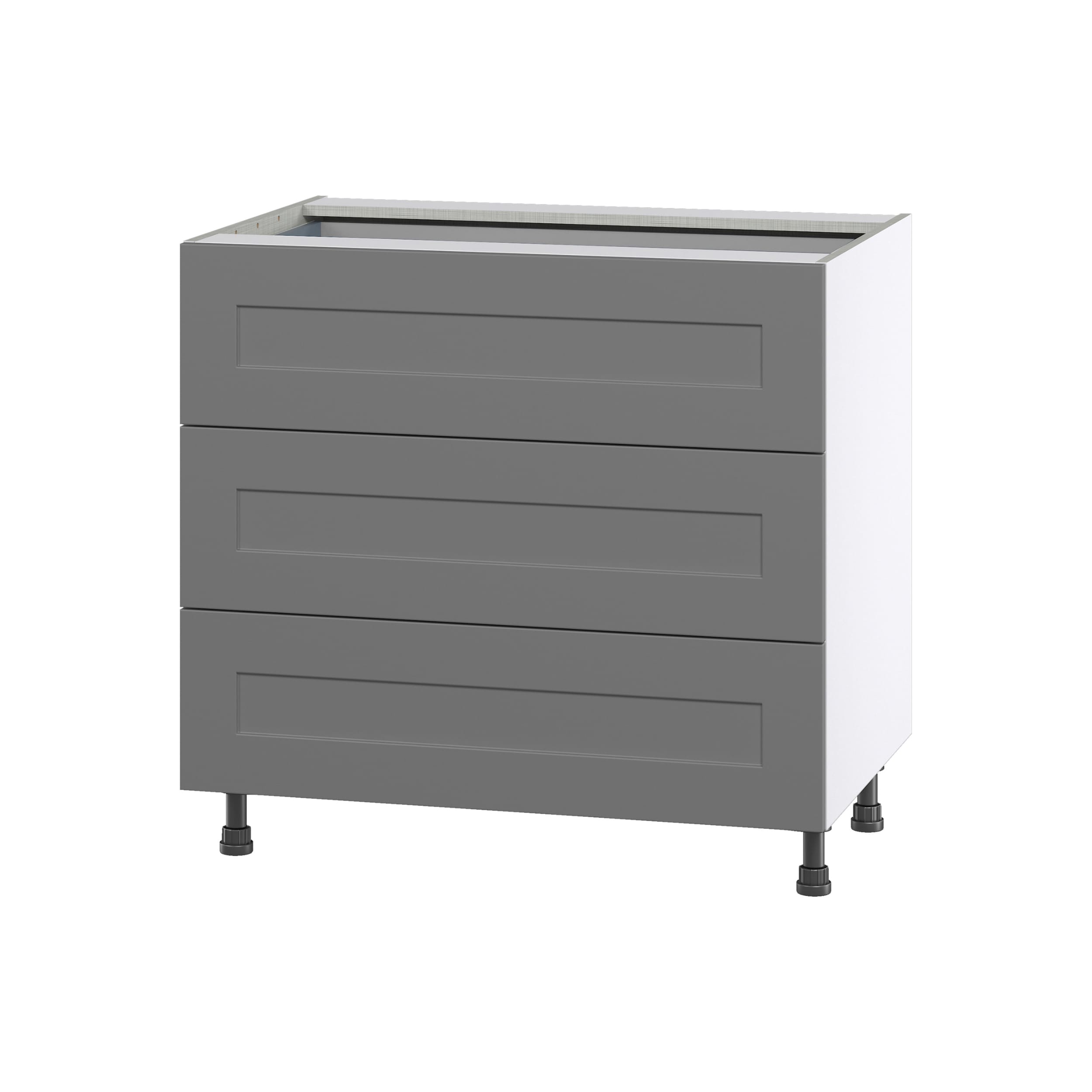 Hugo&Borg Beaumont 36-in W x 34.5-in H x 24-in D Slate Gray 2-Drawer Base Fully Assembled Cabinet