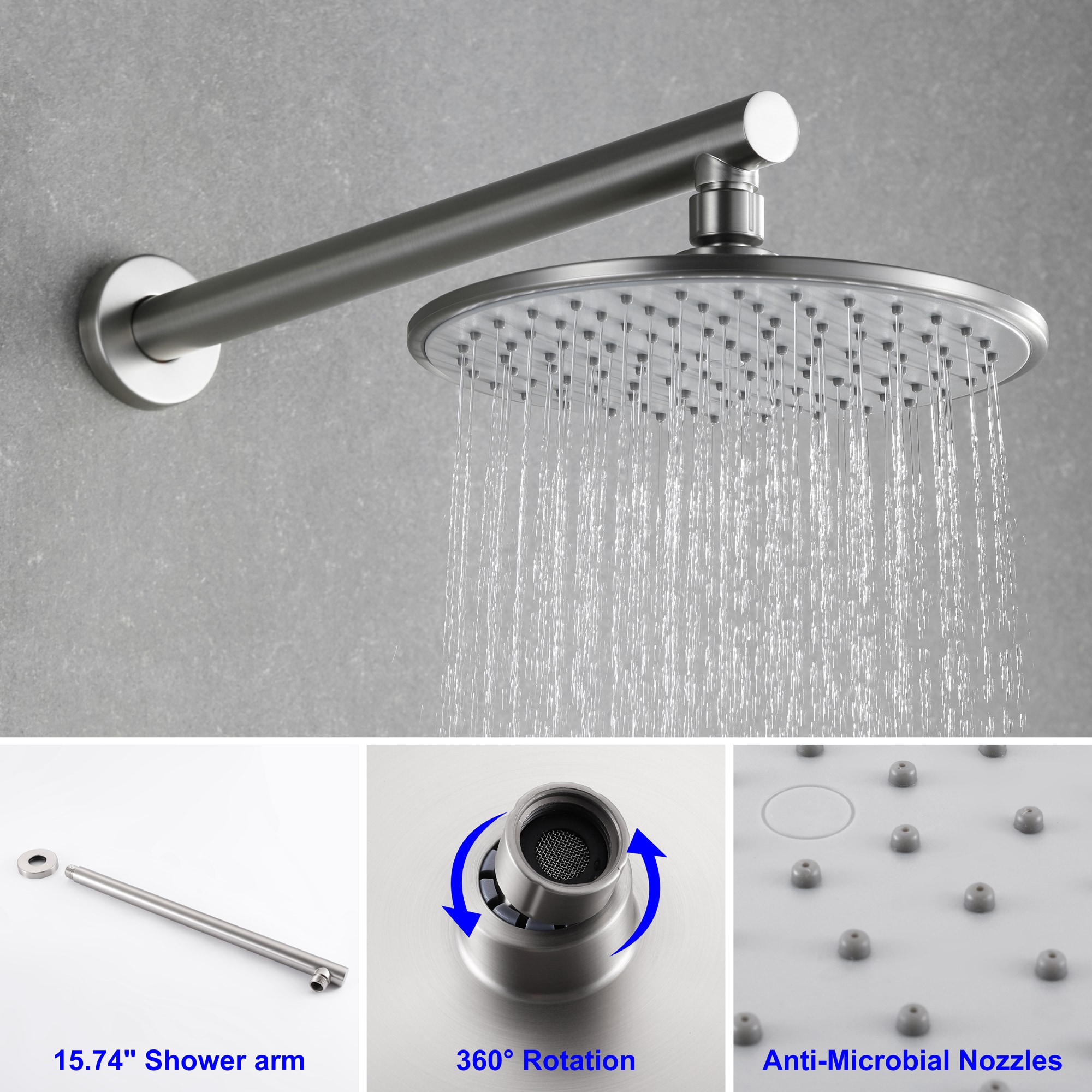WELLFOR SPA-88040BN-9 Showerhead-Bar-Panels - View #2