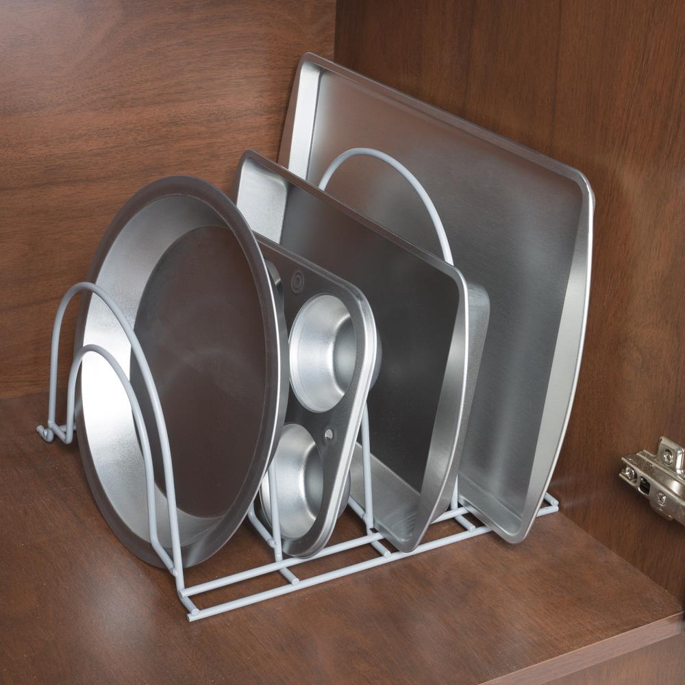Household Essentials 14 Pot and Lid Cabinet Organizer Silver