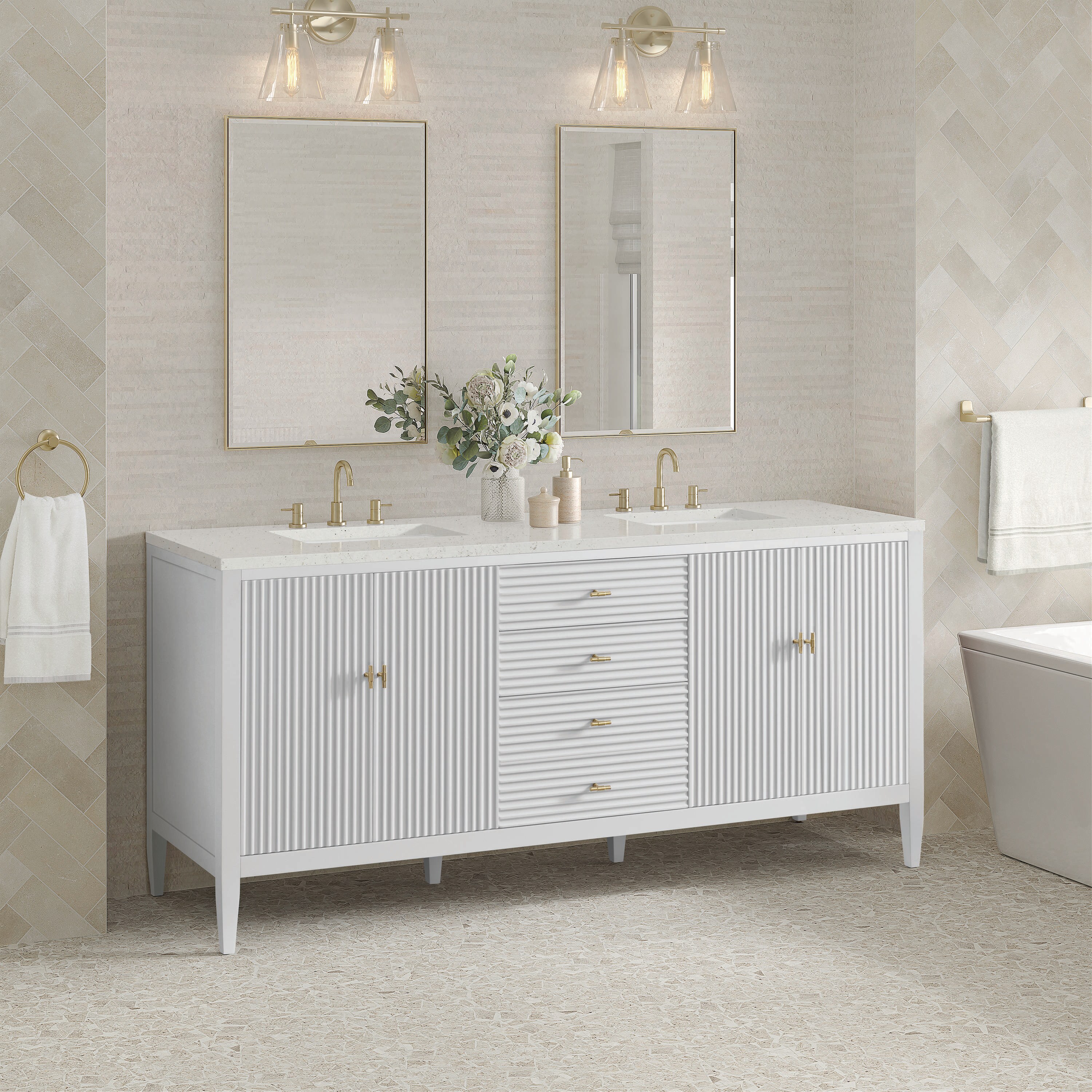 James Martin Vanities 485-V72-BW-3LDL Bath-Vanity-Combo - View #3