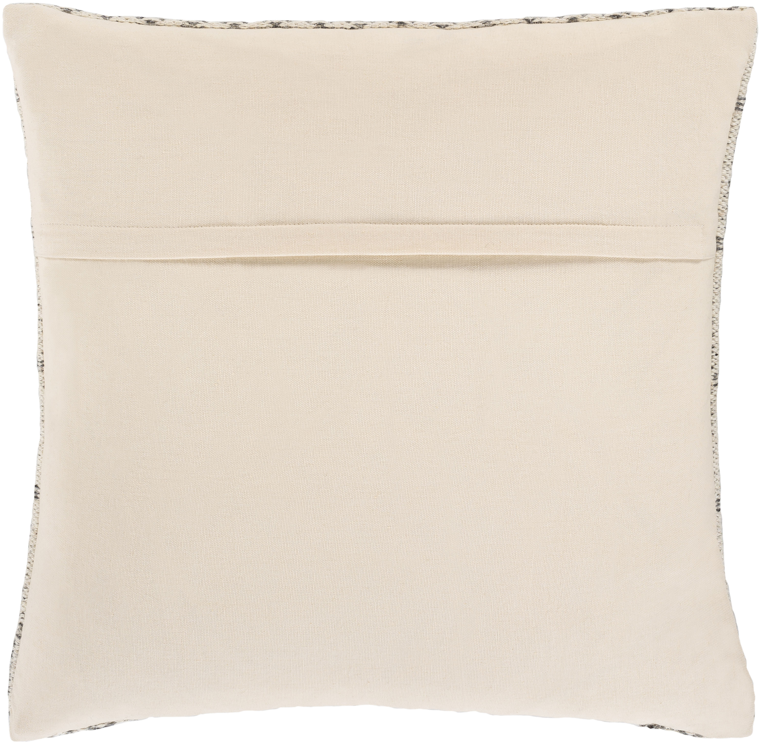 Charcoal and Ivory Geometric Wool Cotton Throw Pillow