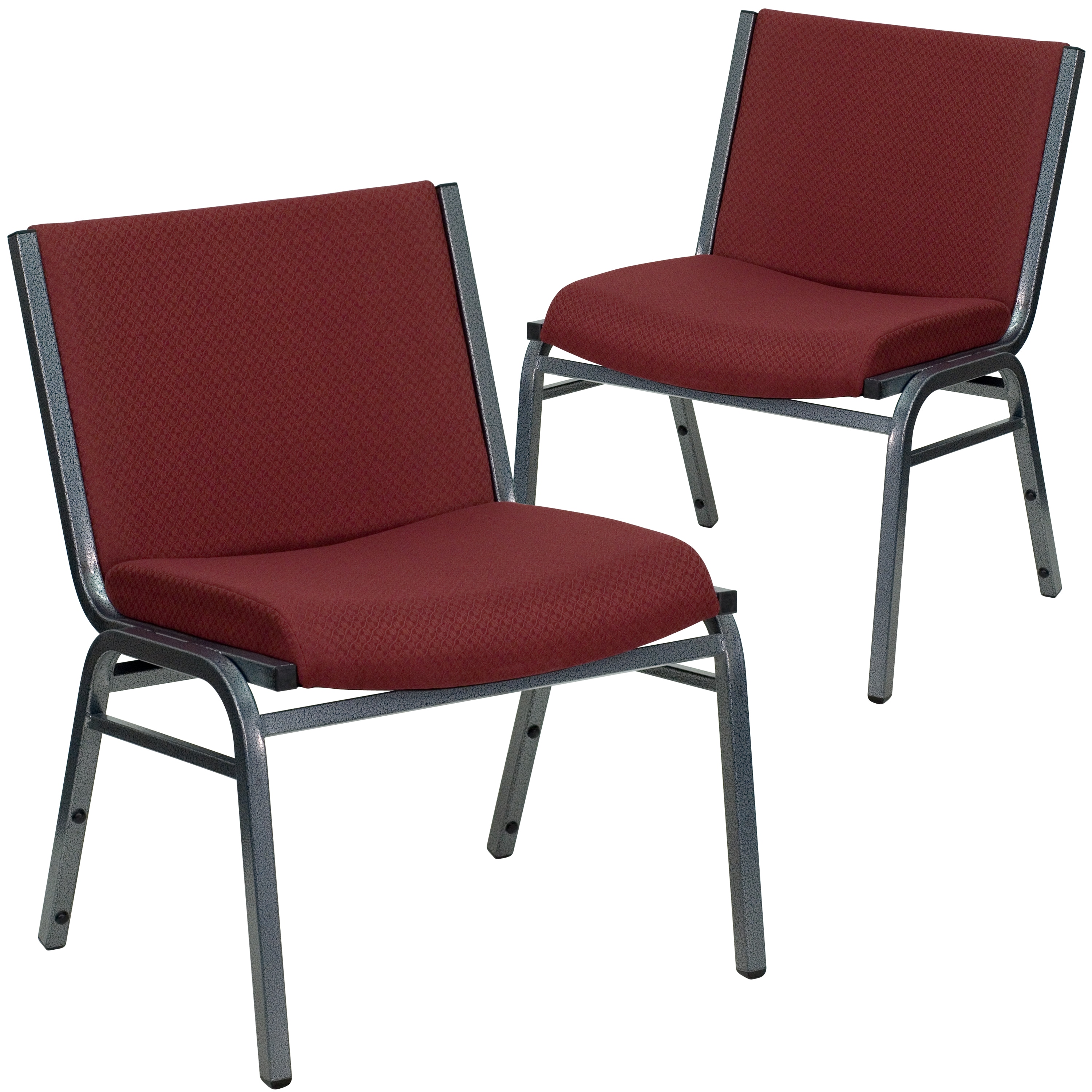 Flash Furniture 847254052016 2 Pack HERCULES Series Big and Tall 1000 lb Rated Burgundy Fabric Stack Chair