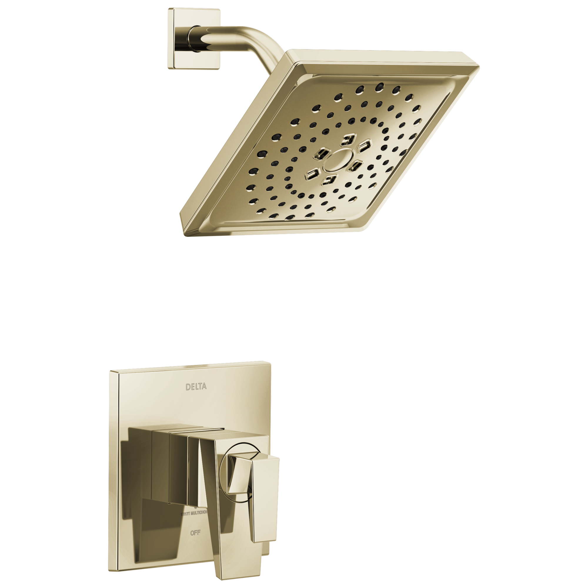 Delta T17243-PN-PR Trillian Lumicoat Polished Nickel 2-handle Multi-function 7.625-Inches Square Bathtub and shower Faucet