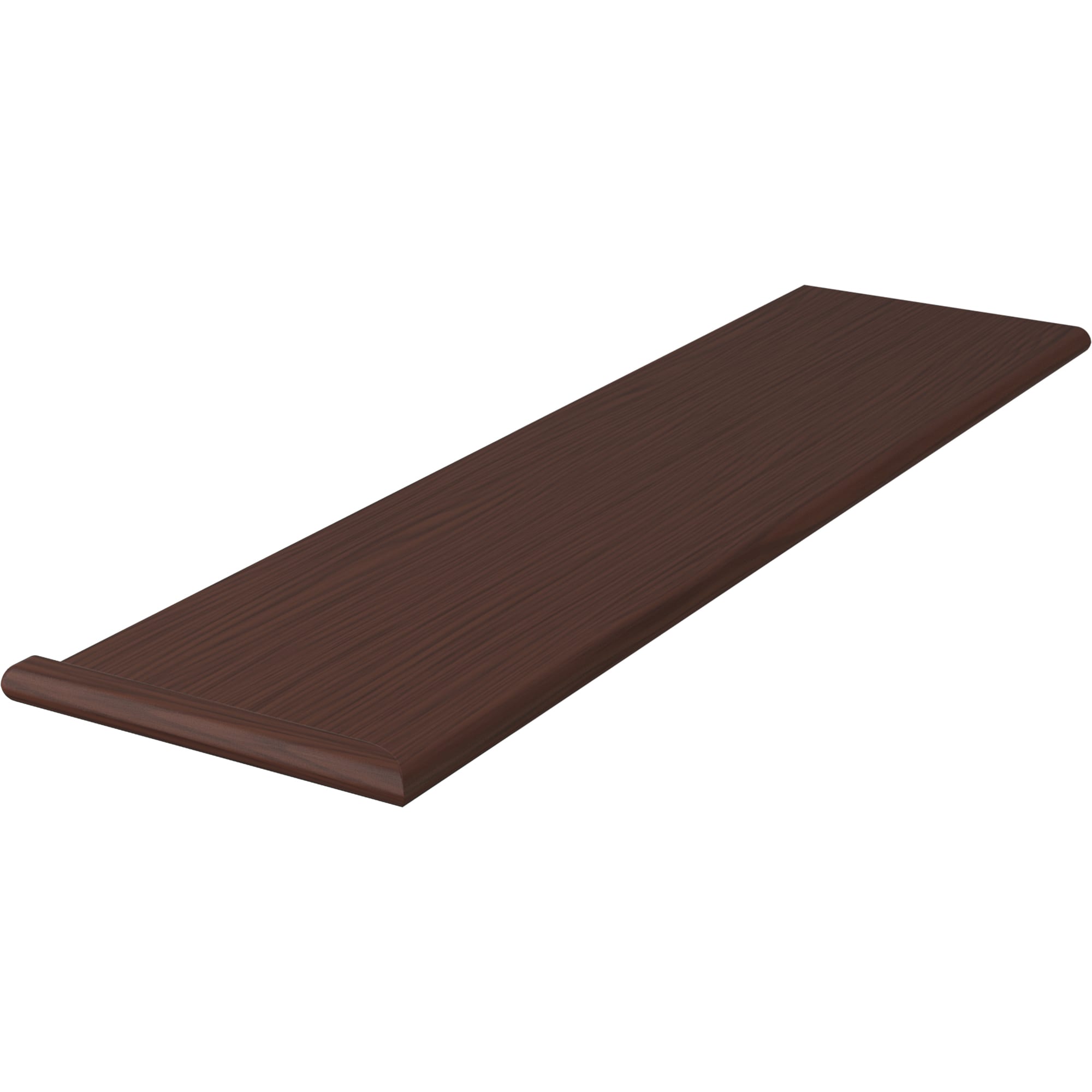 L.J. Smith Stair Systems 807011X421RV-W 42-in x 11.5-in x 1-in Brown Walnut Reversible return Bullnose Stair Tread