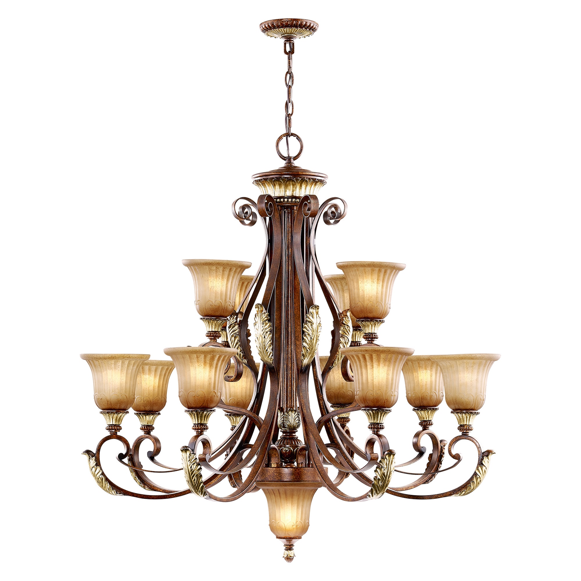 Livex Lighting 8559-63 Villa Verona 13 -Light Antique Bronze Traditional For Use in Bathrooms, Bedrooms, Dining Rooms, Foyers, Kitchens, Living Rooms Chandelier
