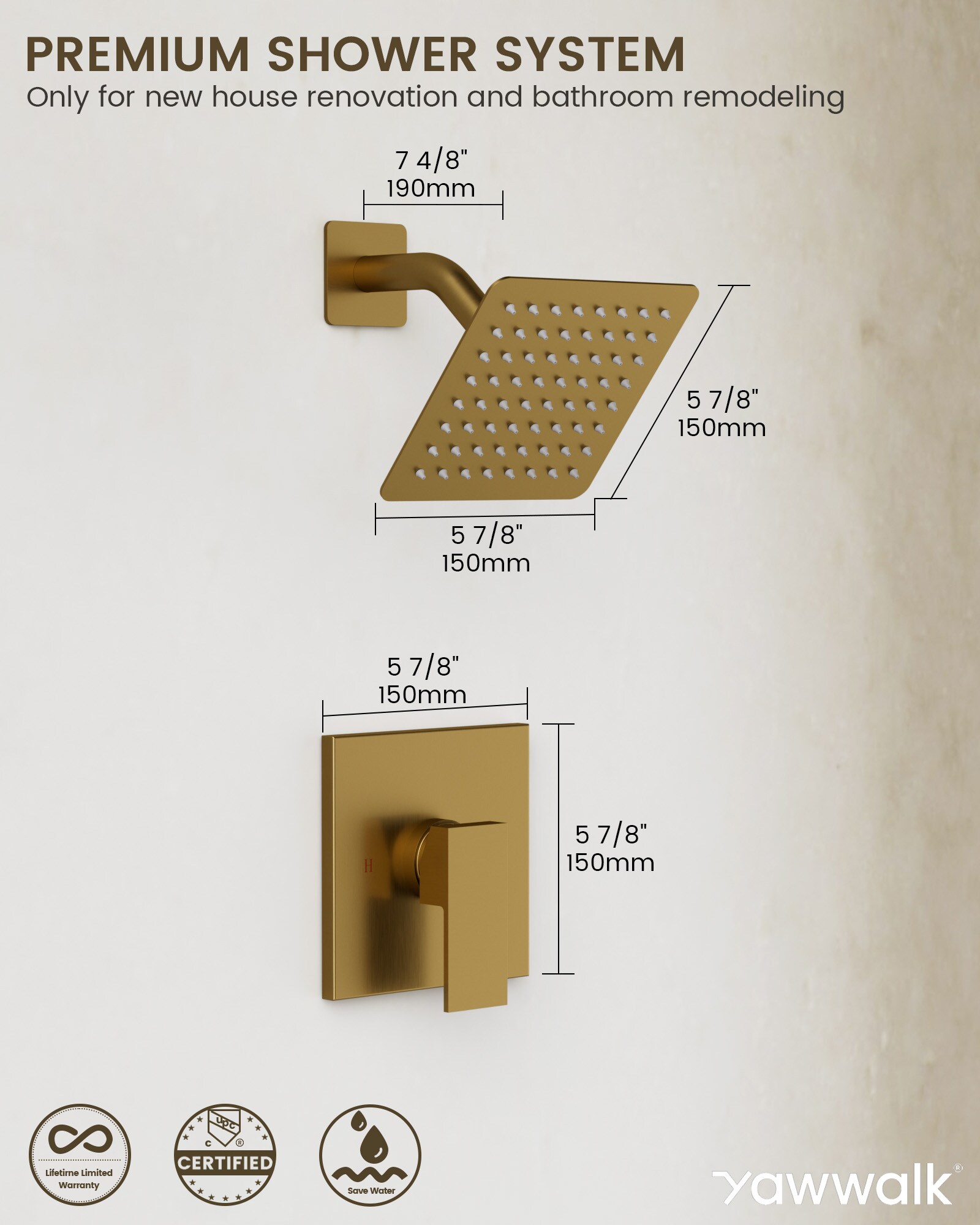 YAWWALK Y11W85-BG Tub-Shower-Faucets - View #7