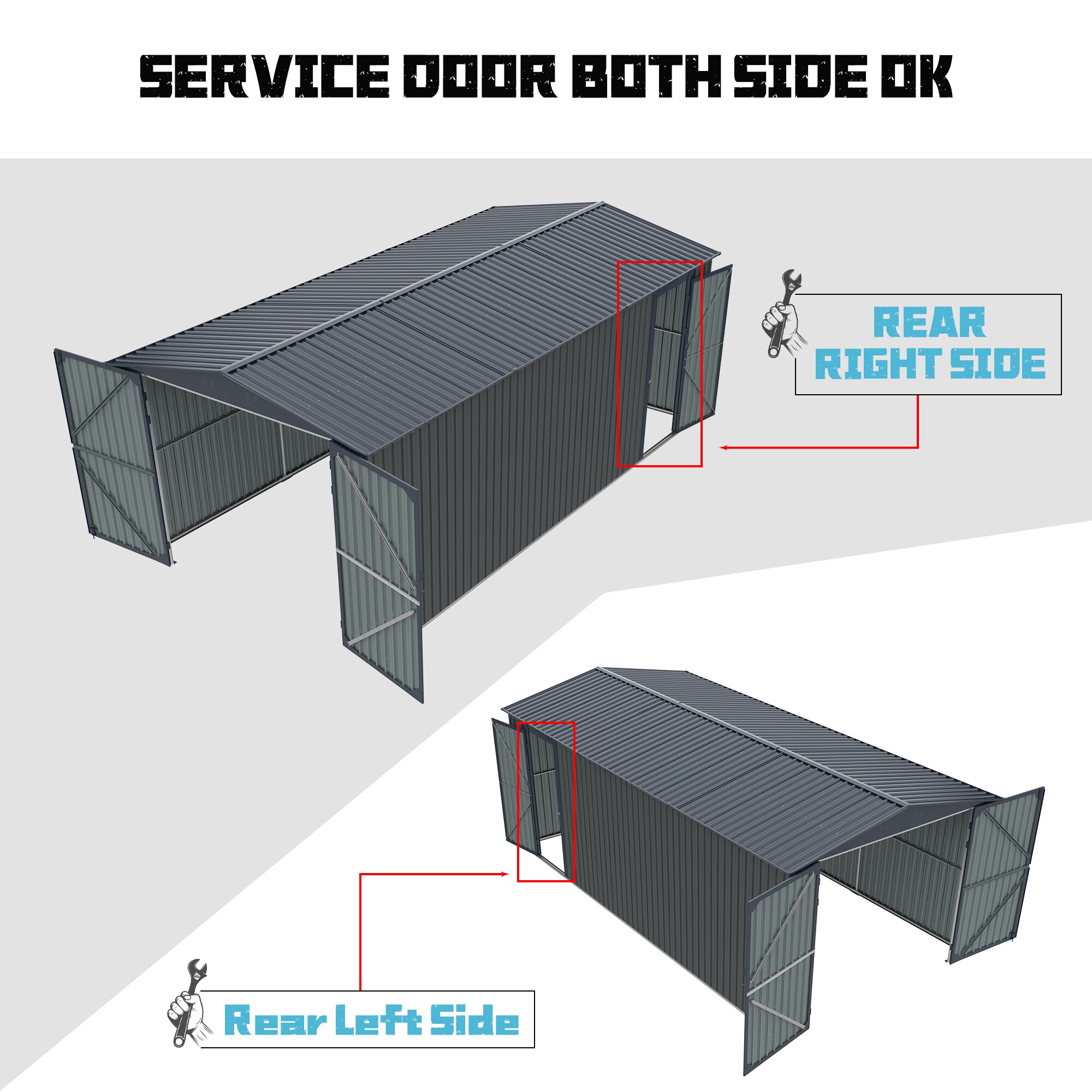 Xspracer ML-OS199WP Metal-Storage-Buildings-Sheds - View #5